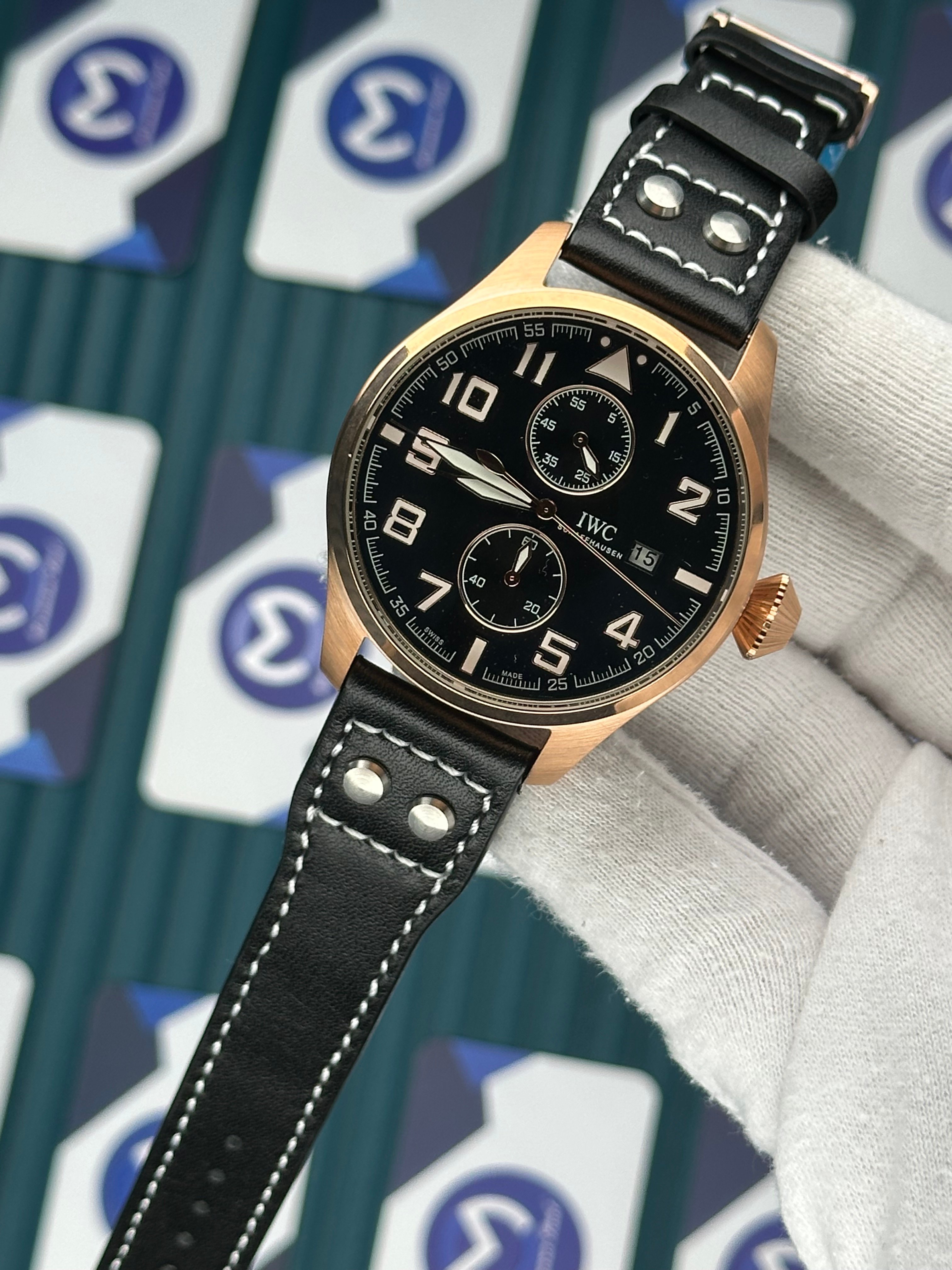 IWC Big Pilot Chronometer Rose Case Black Dial 