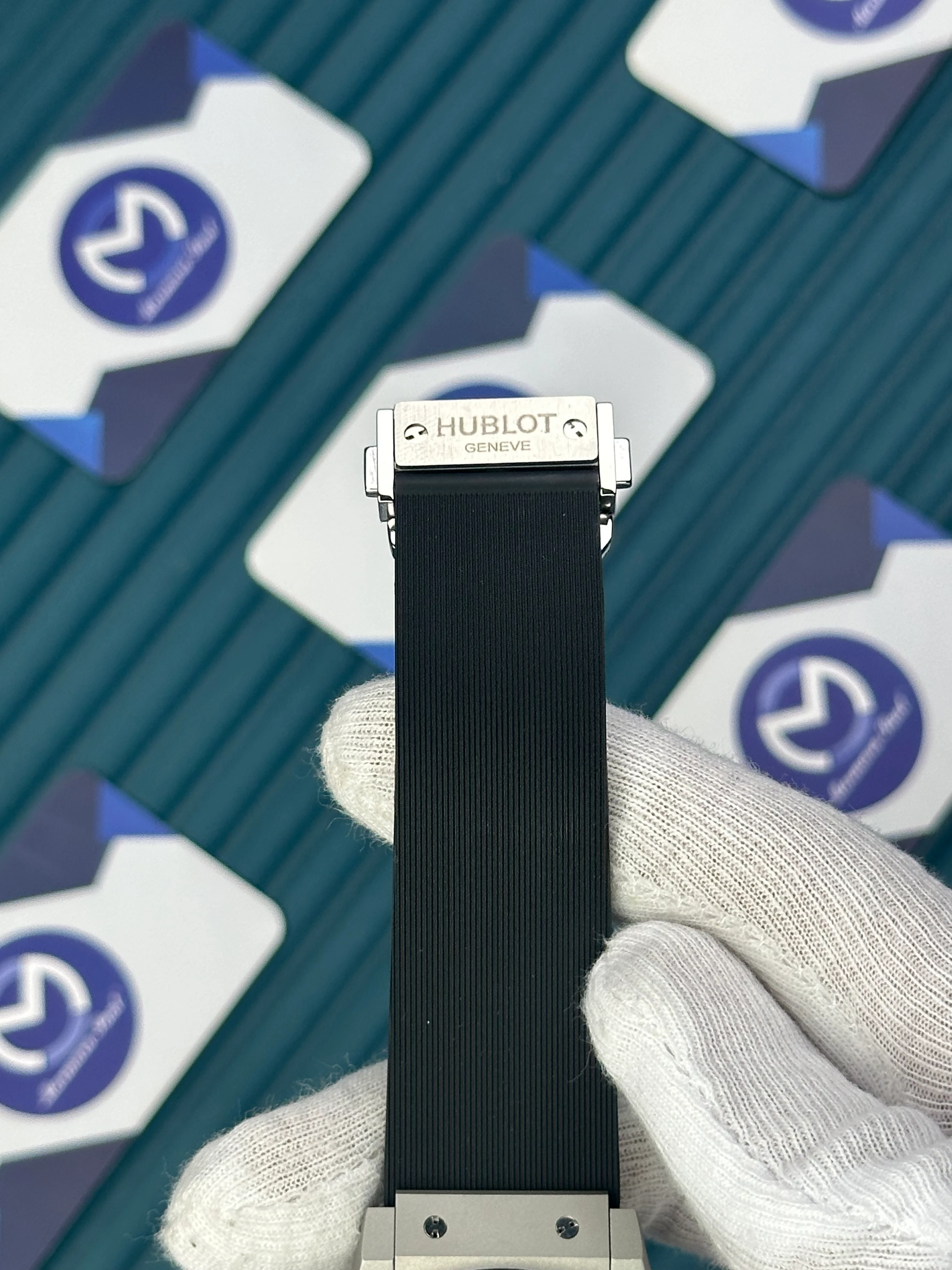 HUBLOT AUTOMATIC CLASIC VENDOME FUSHION BLACK DIAL CHRONOGRAP GREY CASE BLACK RUBBER