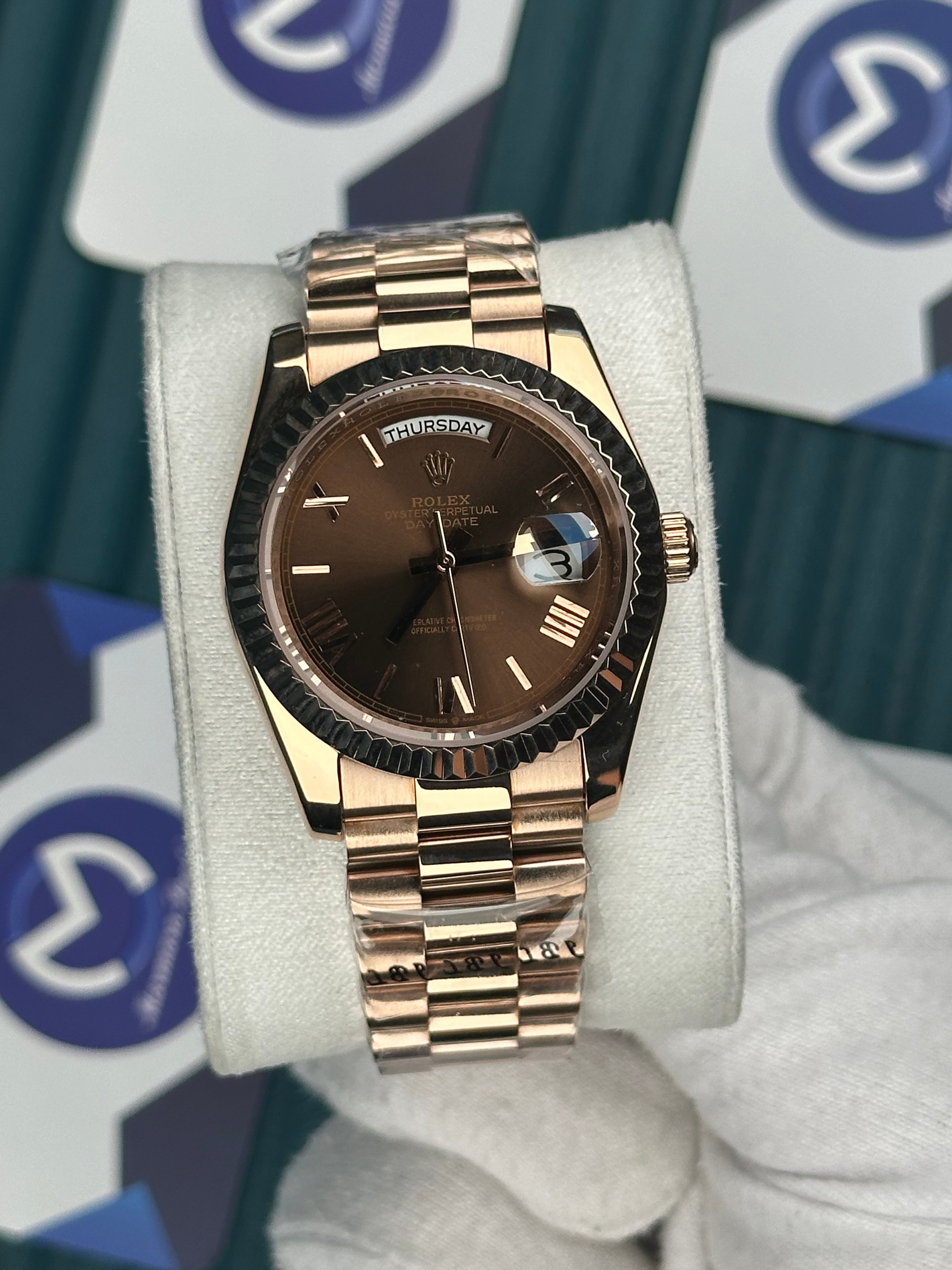 ROLEX 36 DAYDATE CHOCOLATE ROSE PRESIDENT