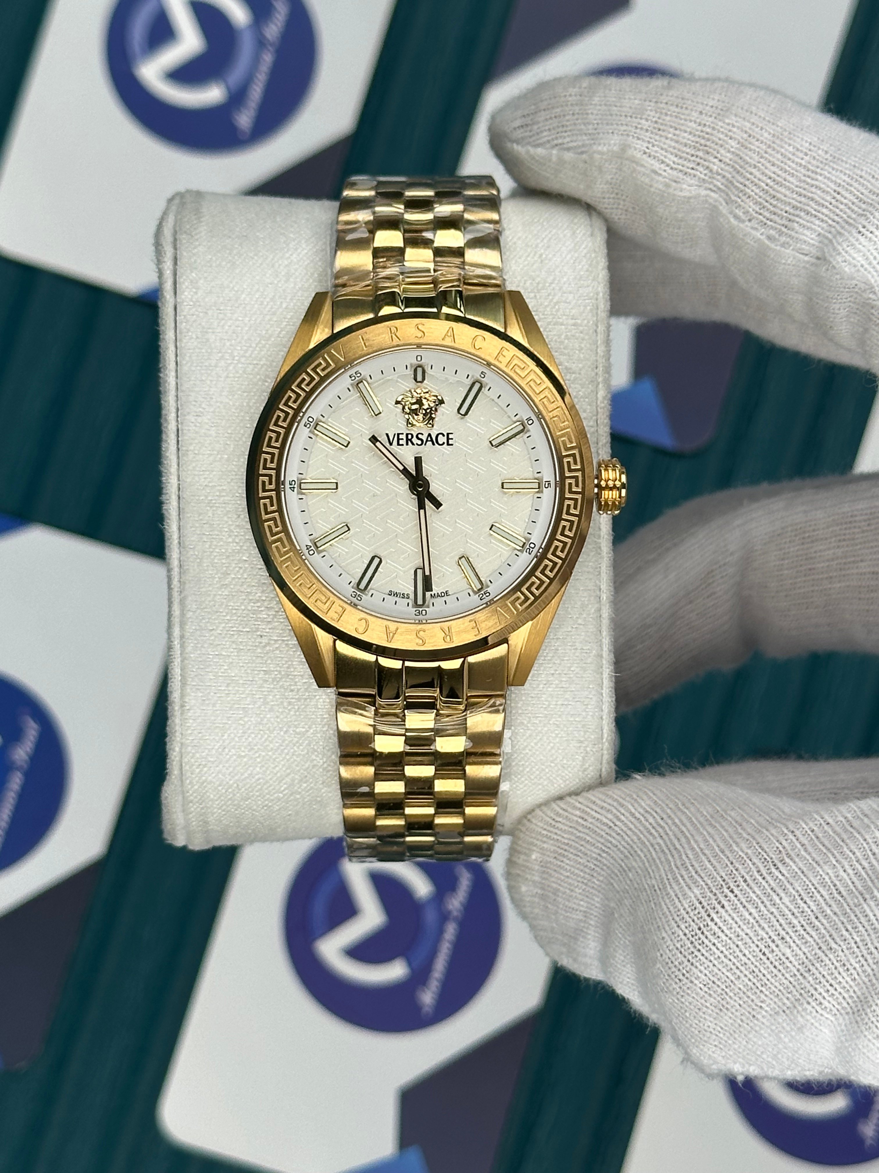 VERSACE 36 WHITE DIAL GOLD JUBILE