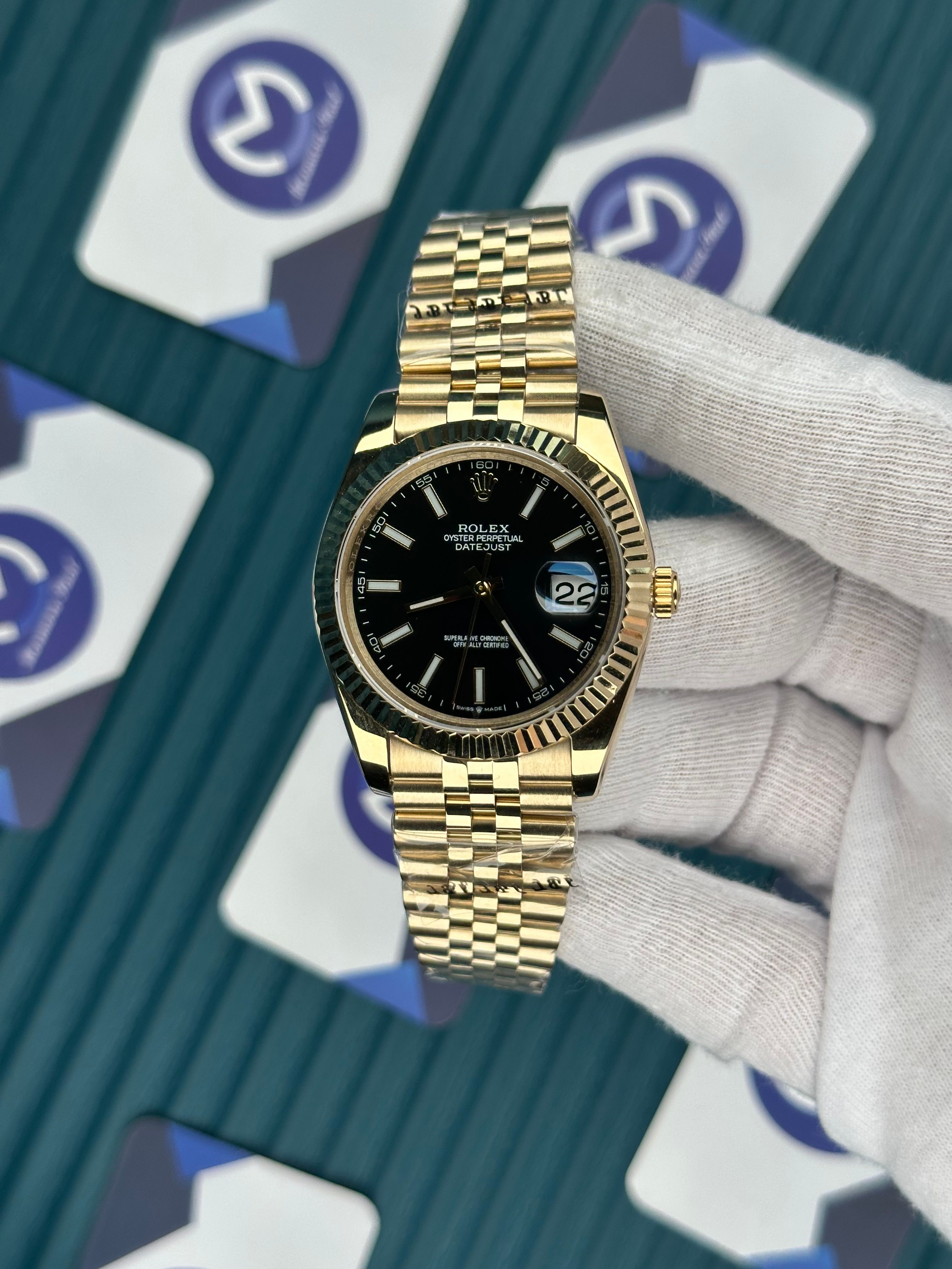 ROLEX DATEJUST GOLD JUBILE BLACK DIAL
