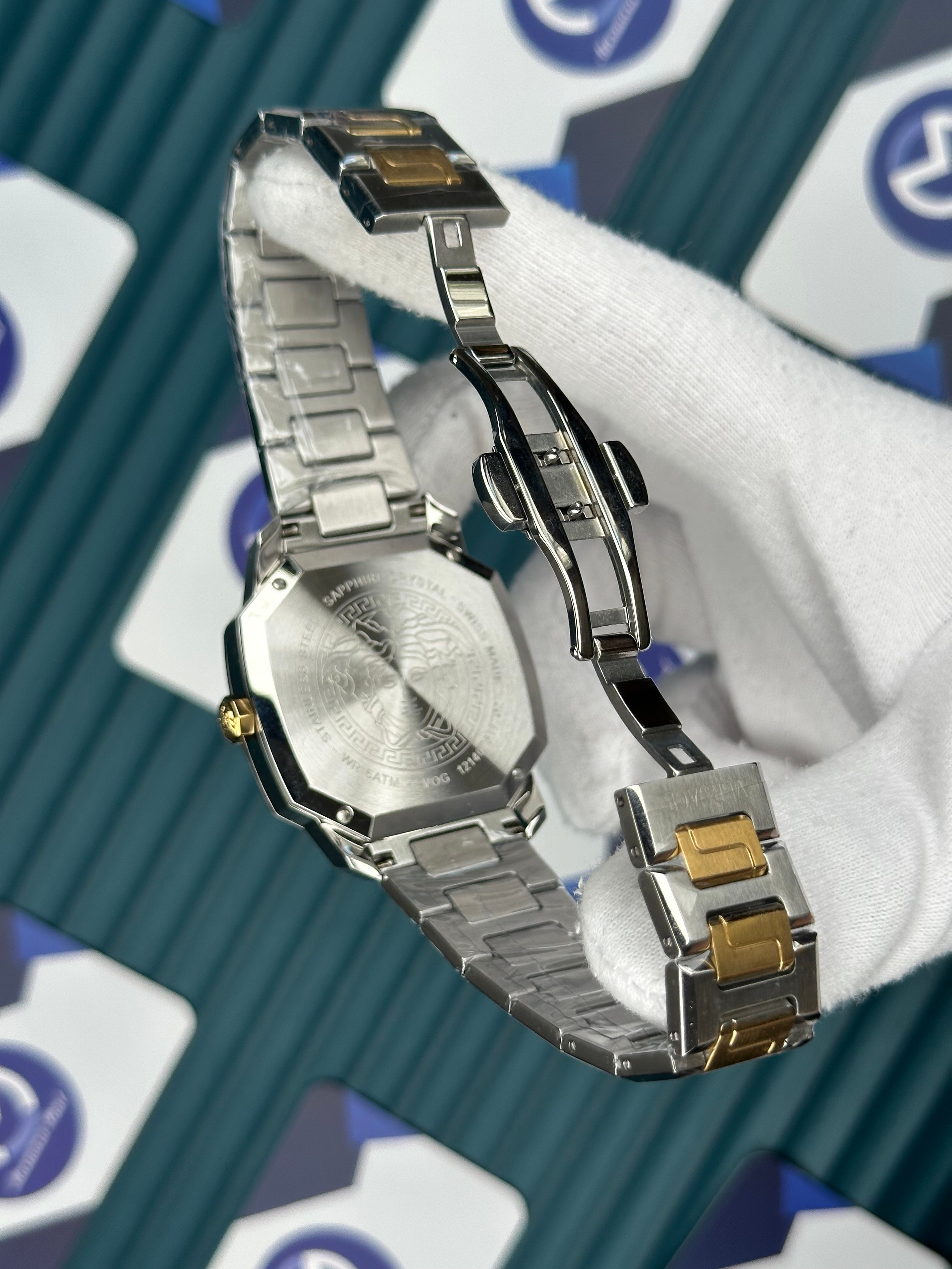 Versace Gold-Silver Yeni Nesil 3D Logolu Siyah Kadran