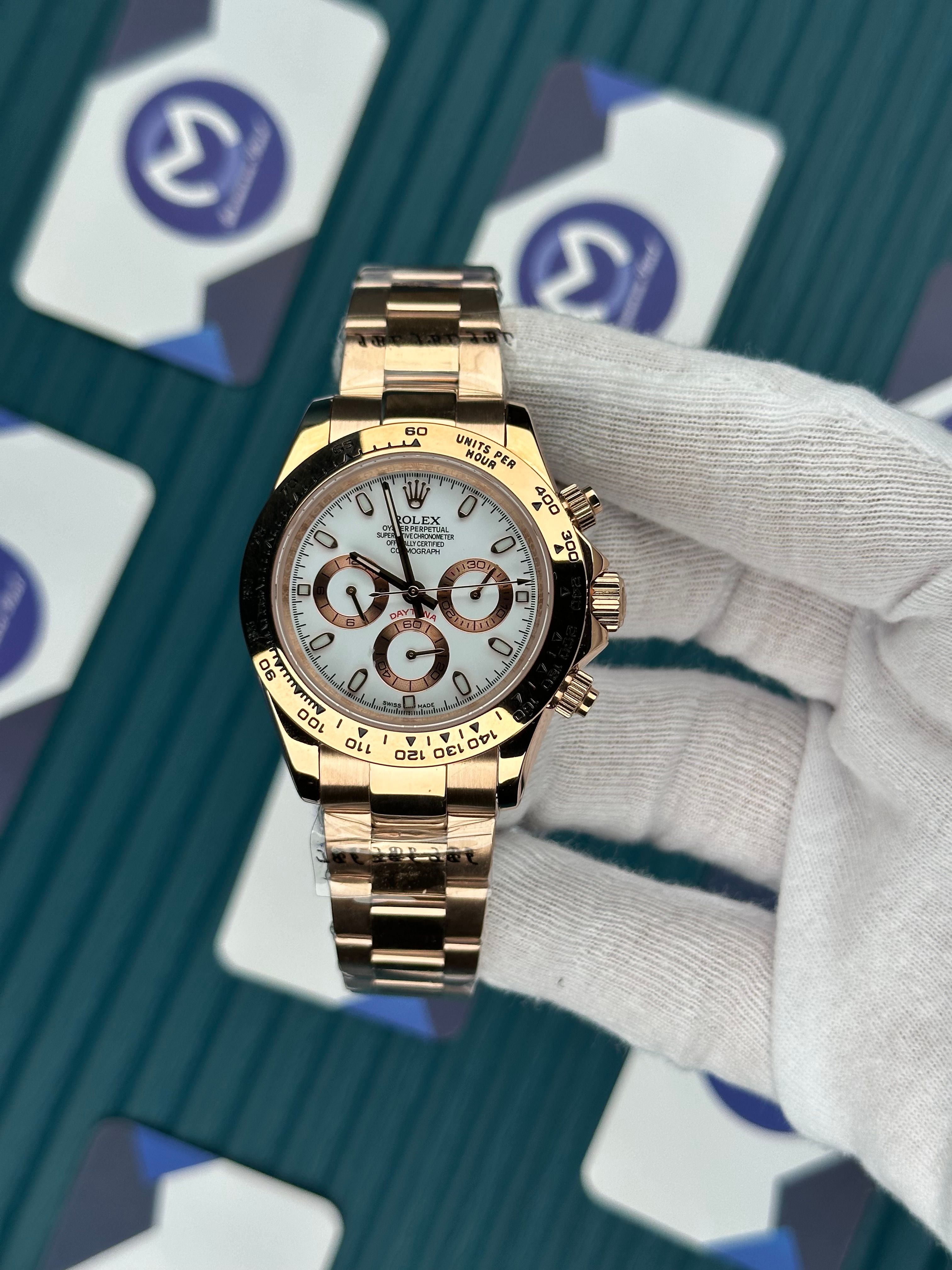 ROLEX DAYTONA WHITE DIAL ROSE OYSTER