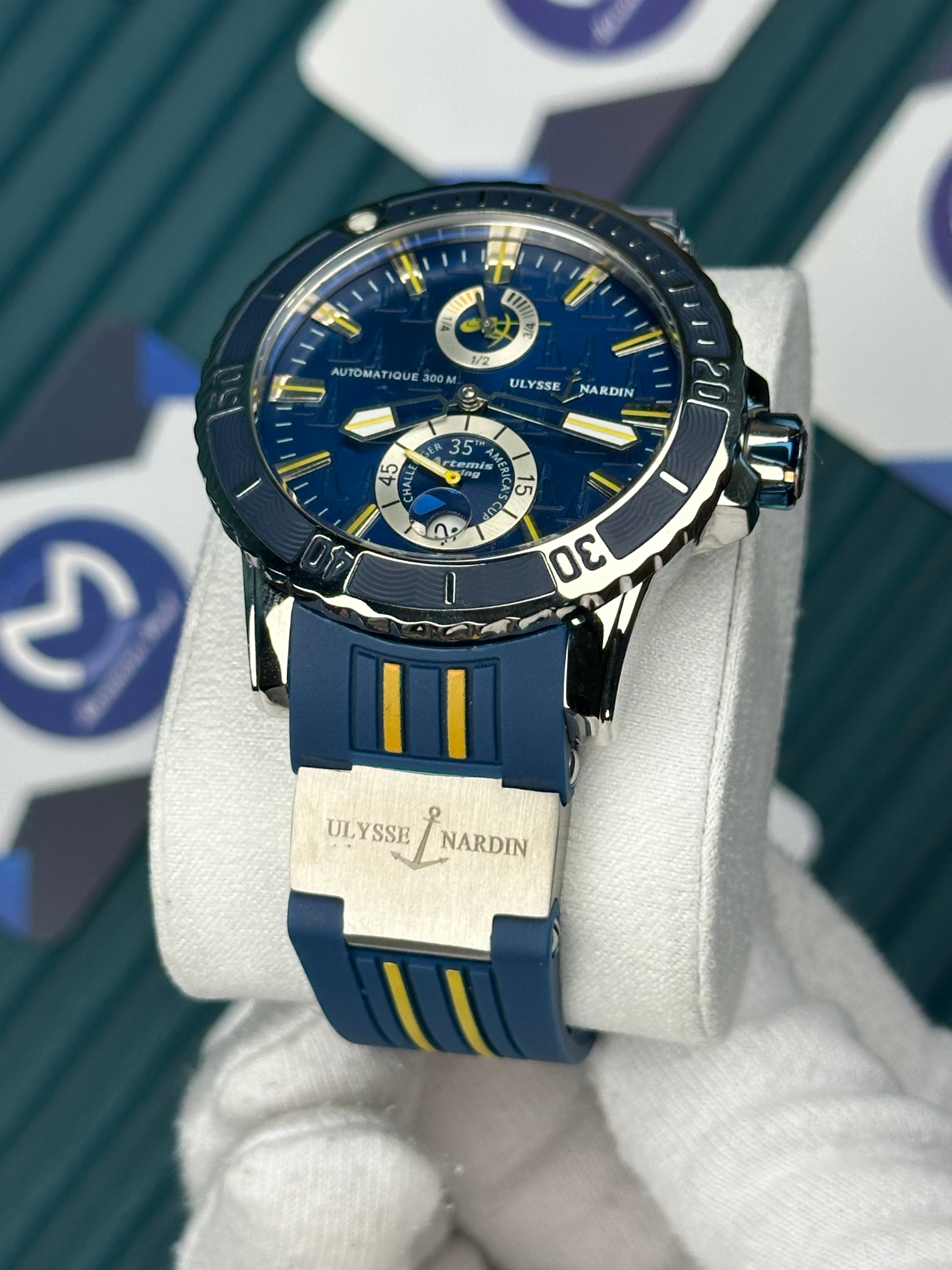 Ulysse Nardin Blue Yellow Cord Blue Dial Chronometer 