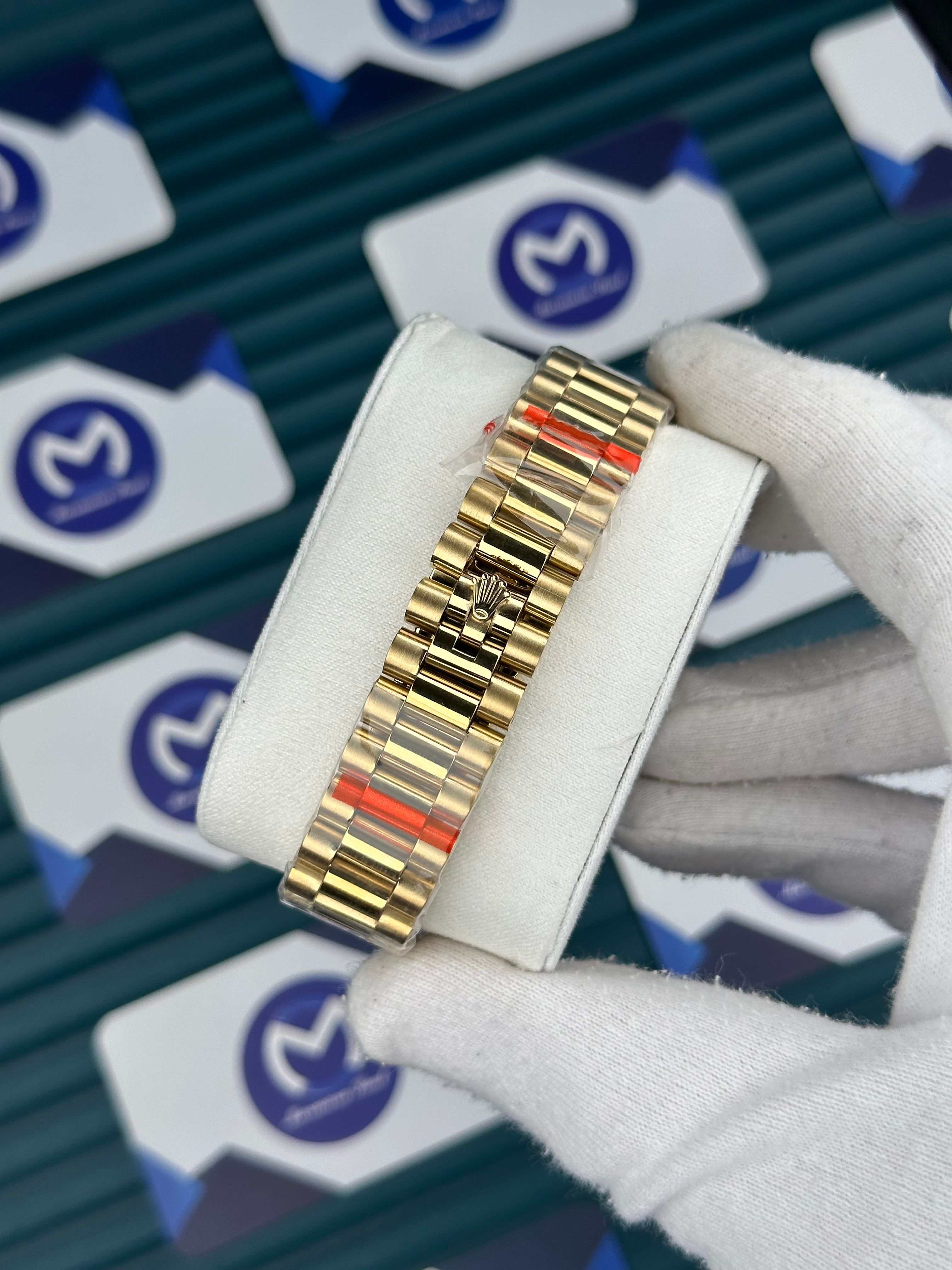 Rolex Daydate Arapça İndeks Mavi Kadran Gold Kordon