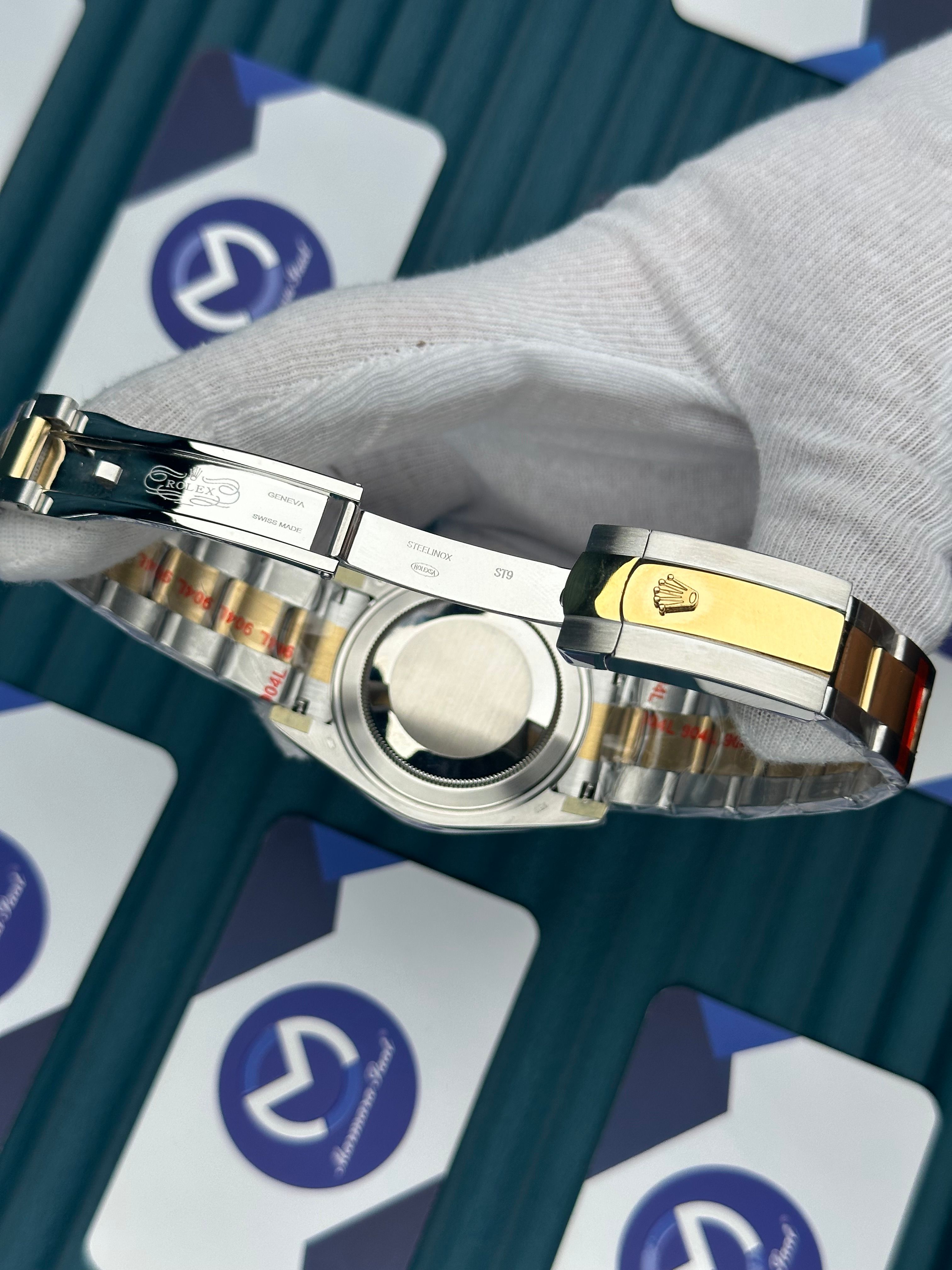 ROLEX DATEJUST GOLD DIAL ARABIC INDEX GOLD-SILVER OYSTER