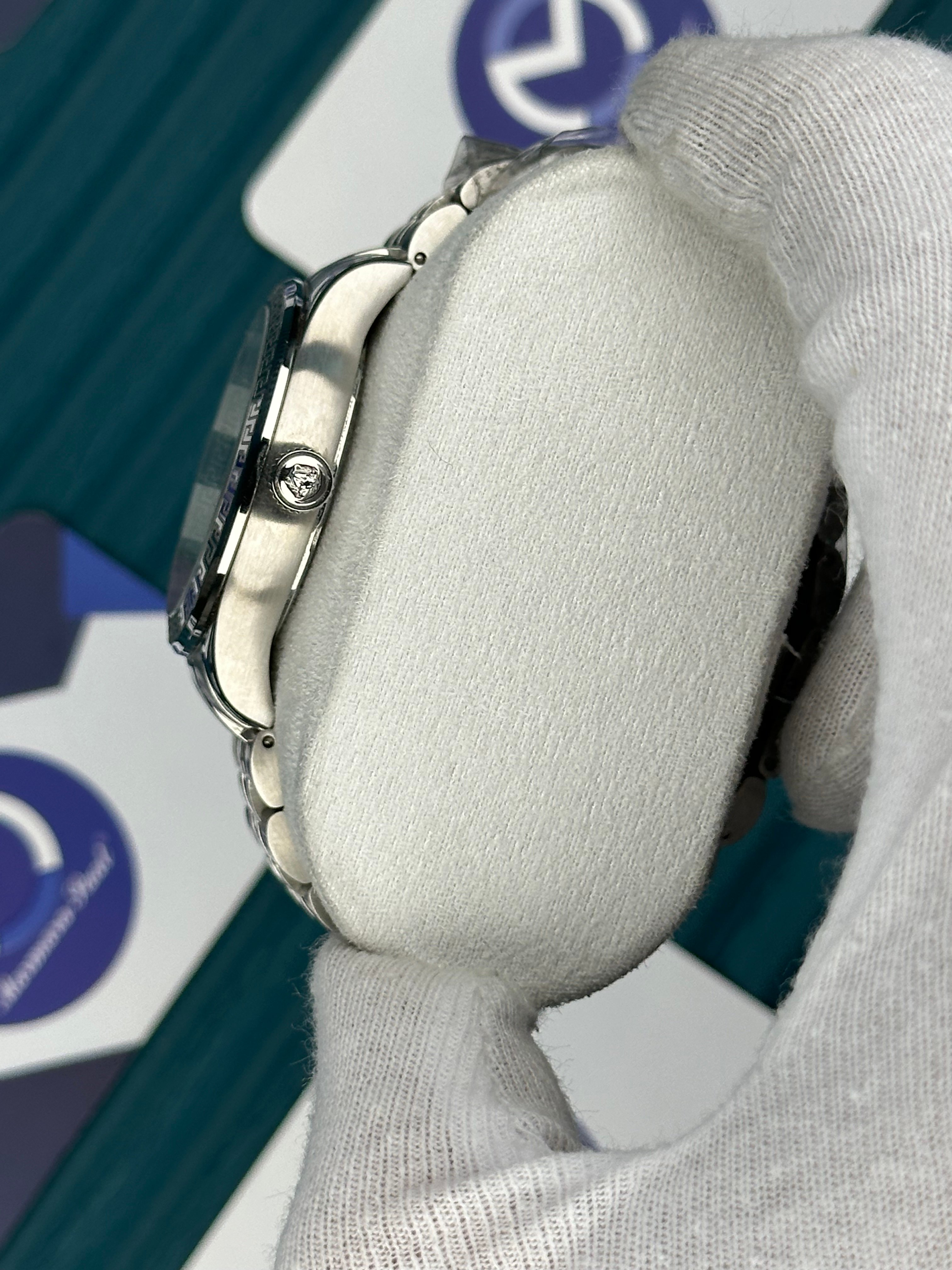 VERSACE 36 BLUE DIAL SILVER JUBILE