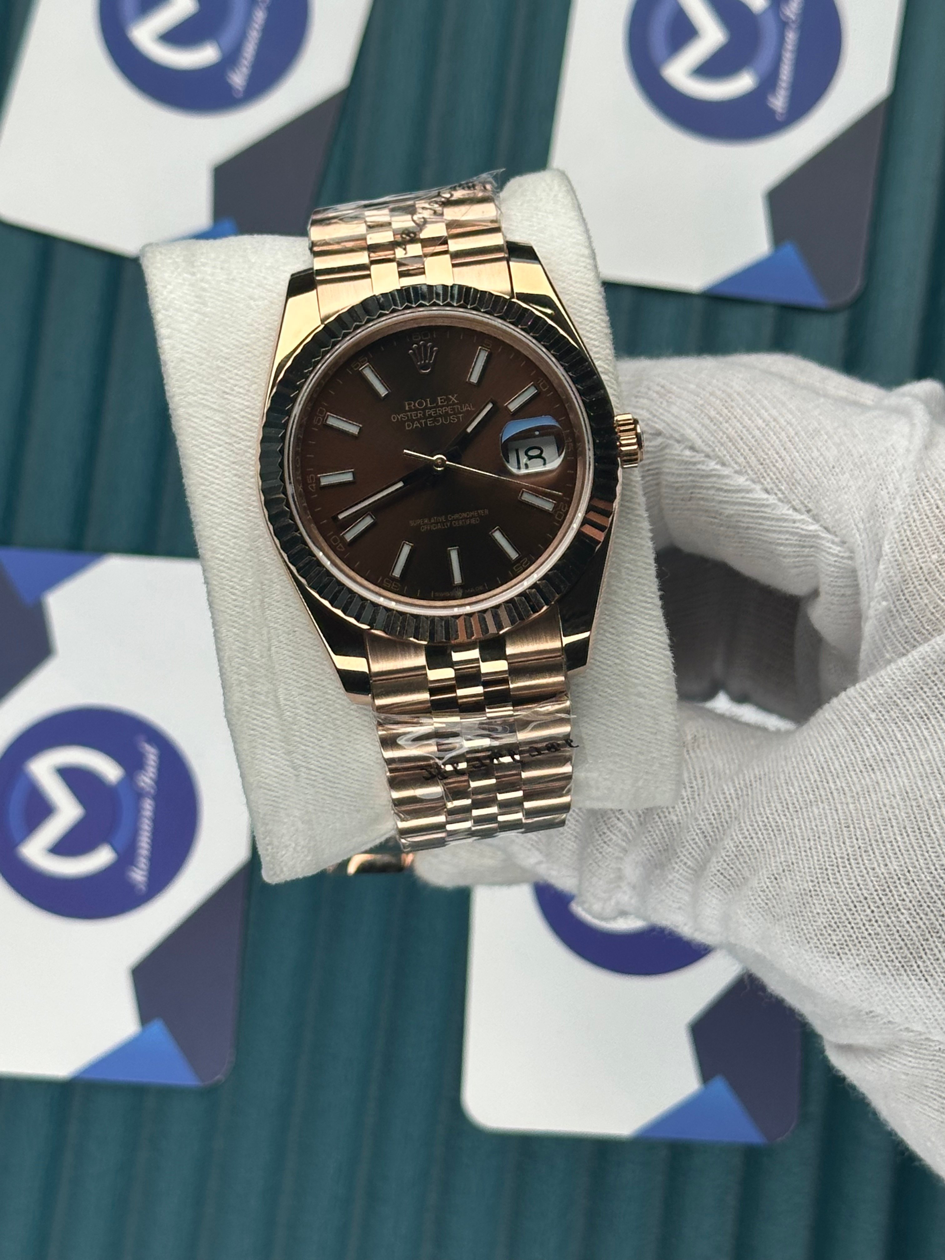 ROLEX DATEJUST CHOCOLATE DIAL ROSE JUBILE