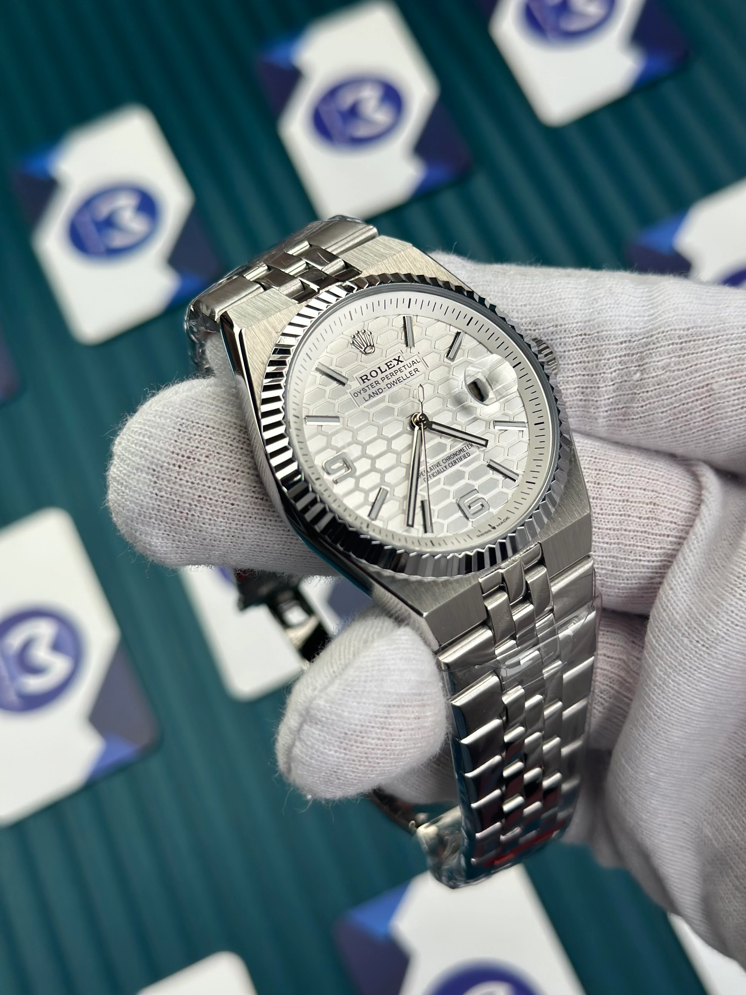 ROLEX LAND DWELLER WHITE DIAL SILVER OYSTERSTEEL