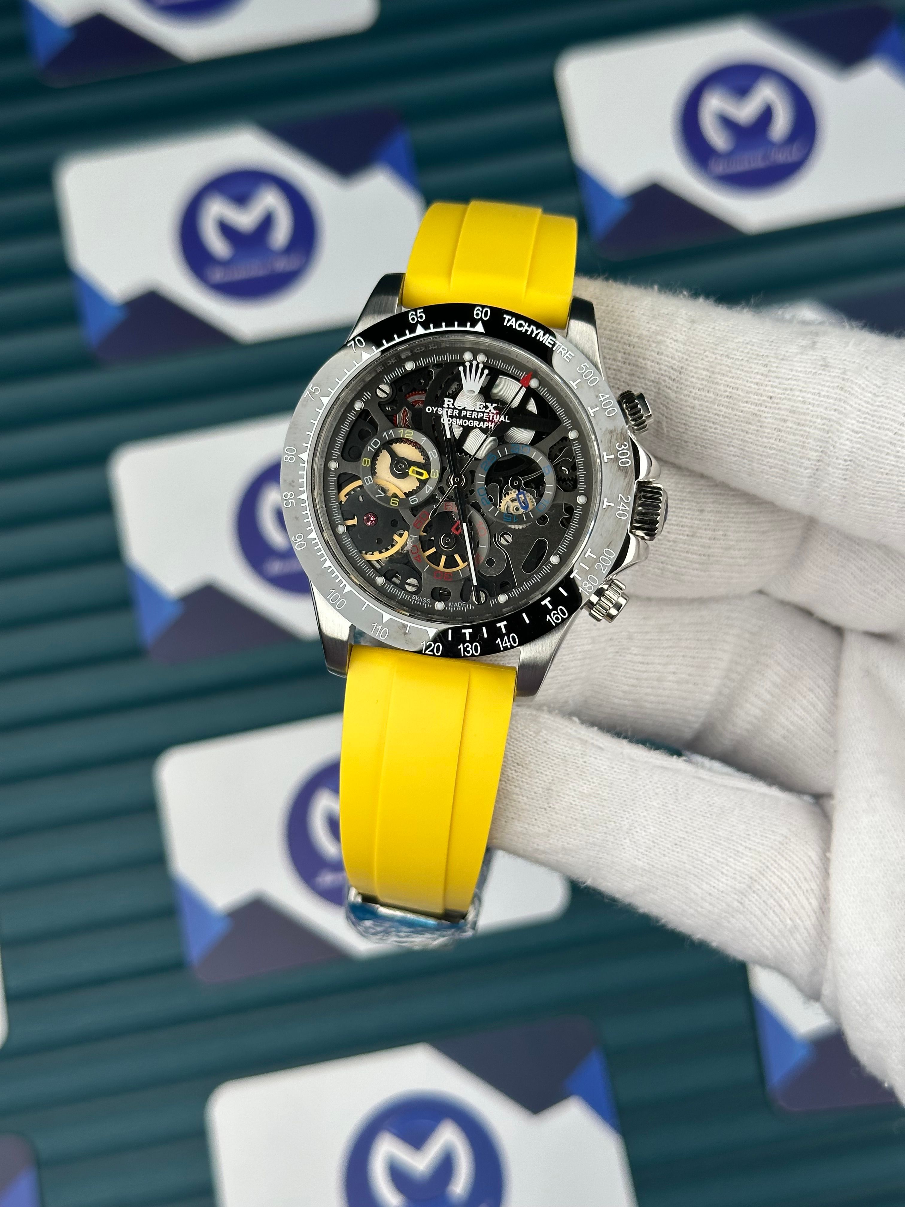 Rolex Daytona Juan Pablo Montoya Silver Yellow Oysterflex