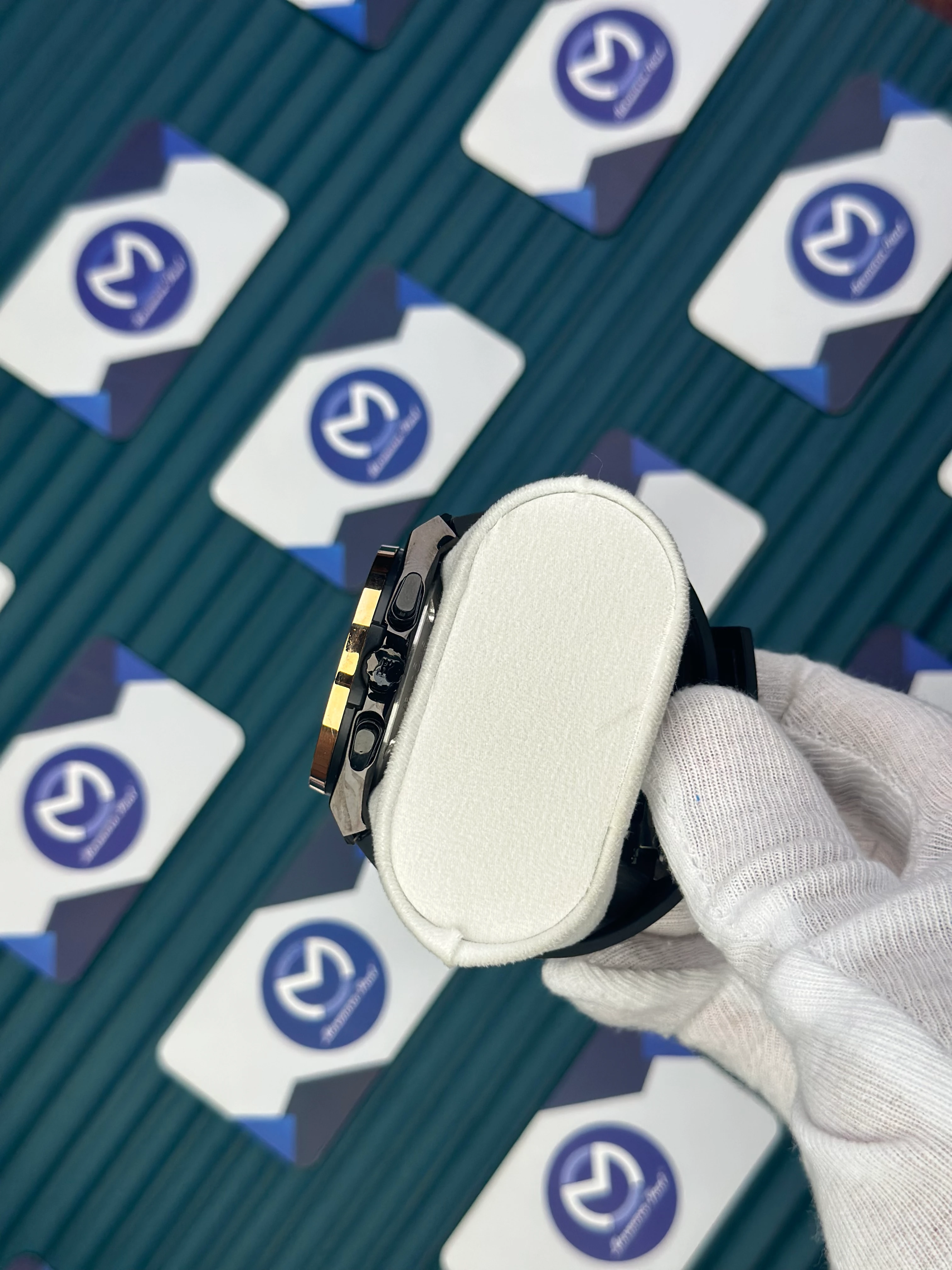 HUBLOT AUTOMATIC CHRONOGRAP SKELETON ROSE BEZEL BLACK CASE BROWN LEATHER CORD