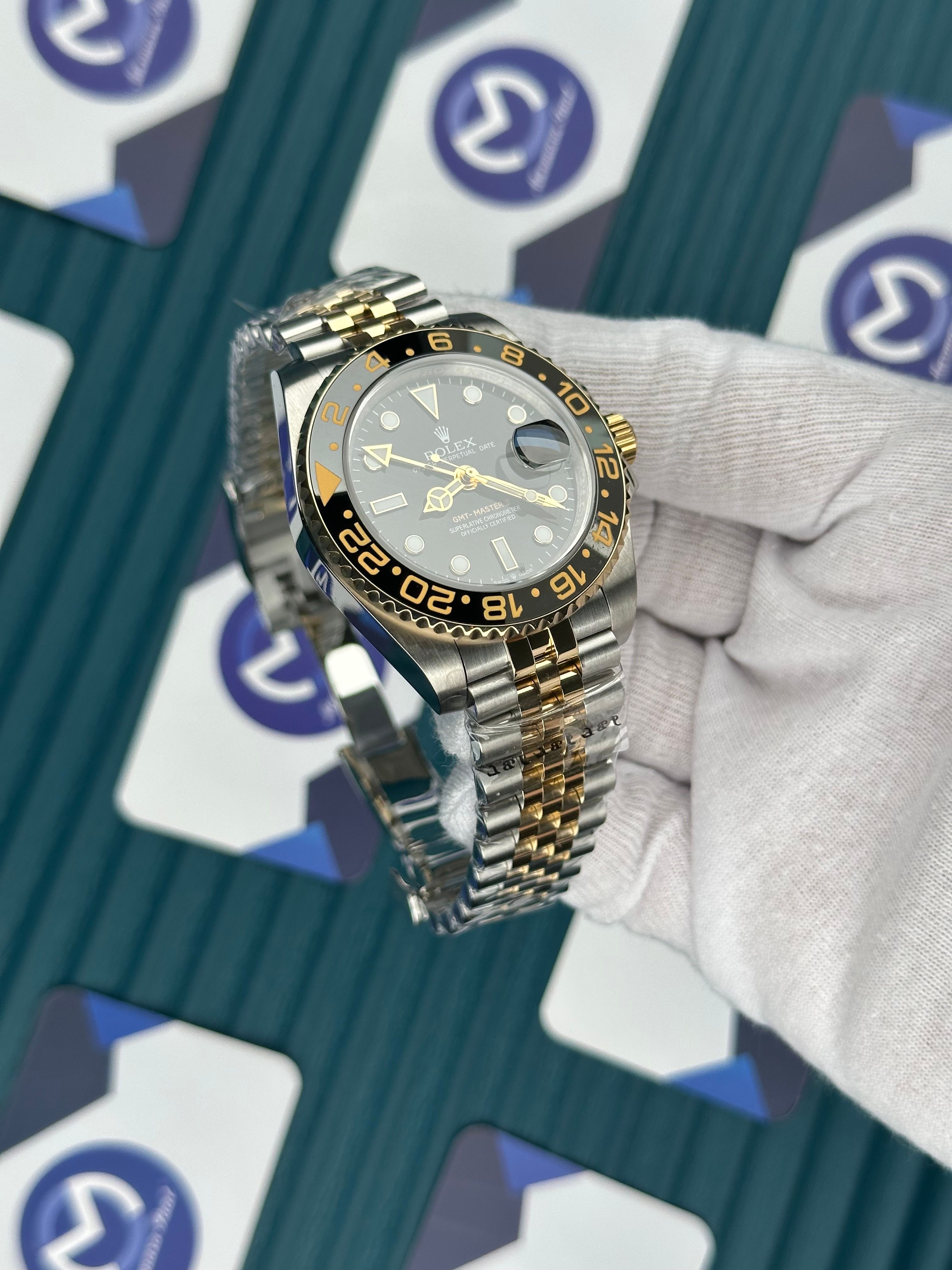 ROLEX GMT MASTER II ZOMBIE BLACK DIAL GOLD-SILVER JUBILE