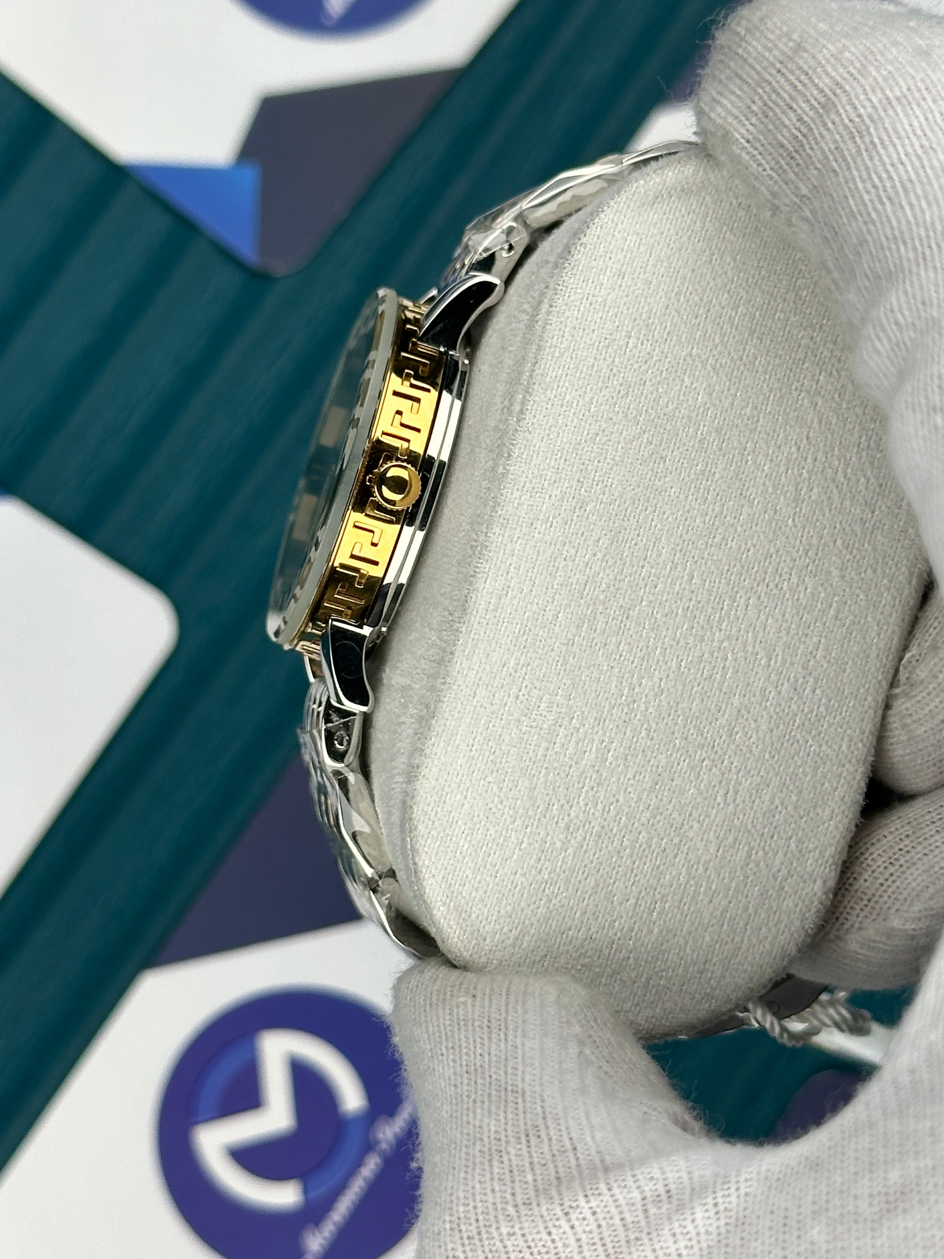 VERSACE DESENLİ AYNALI BEZEL GOLD KADRAN GOLD-SILVER 