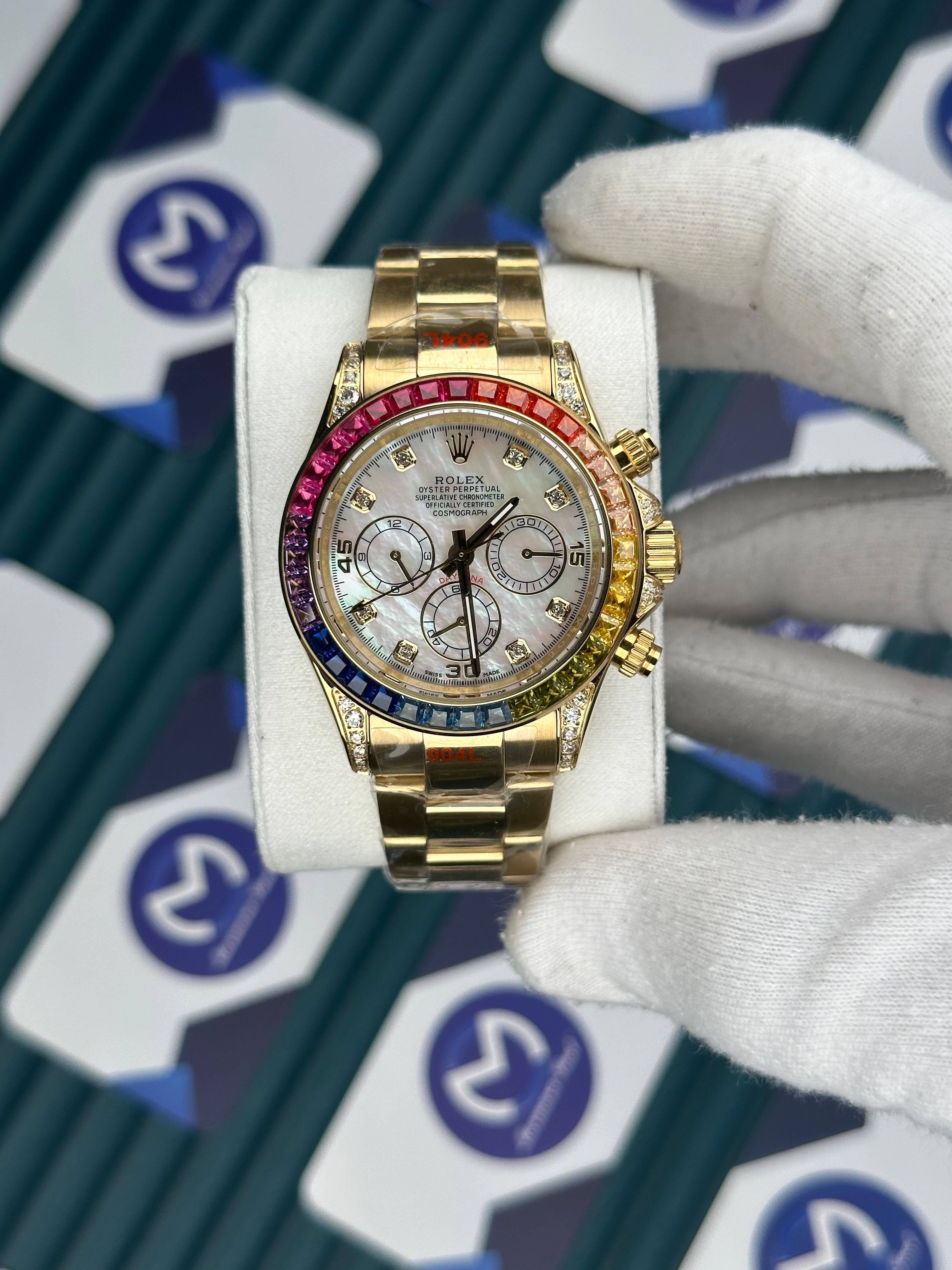 Rolex Gold Rainbow Beyaz Kadran