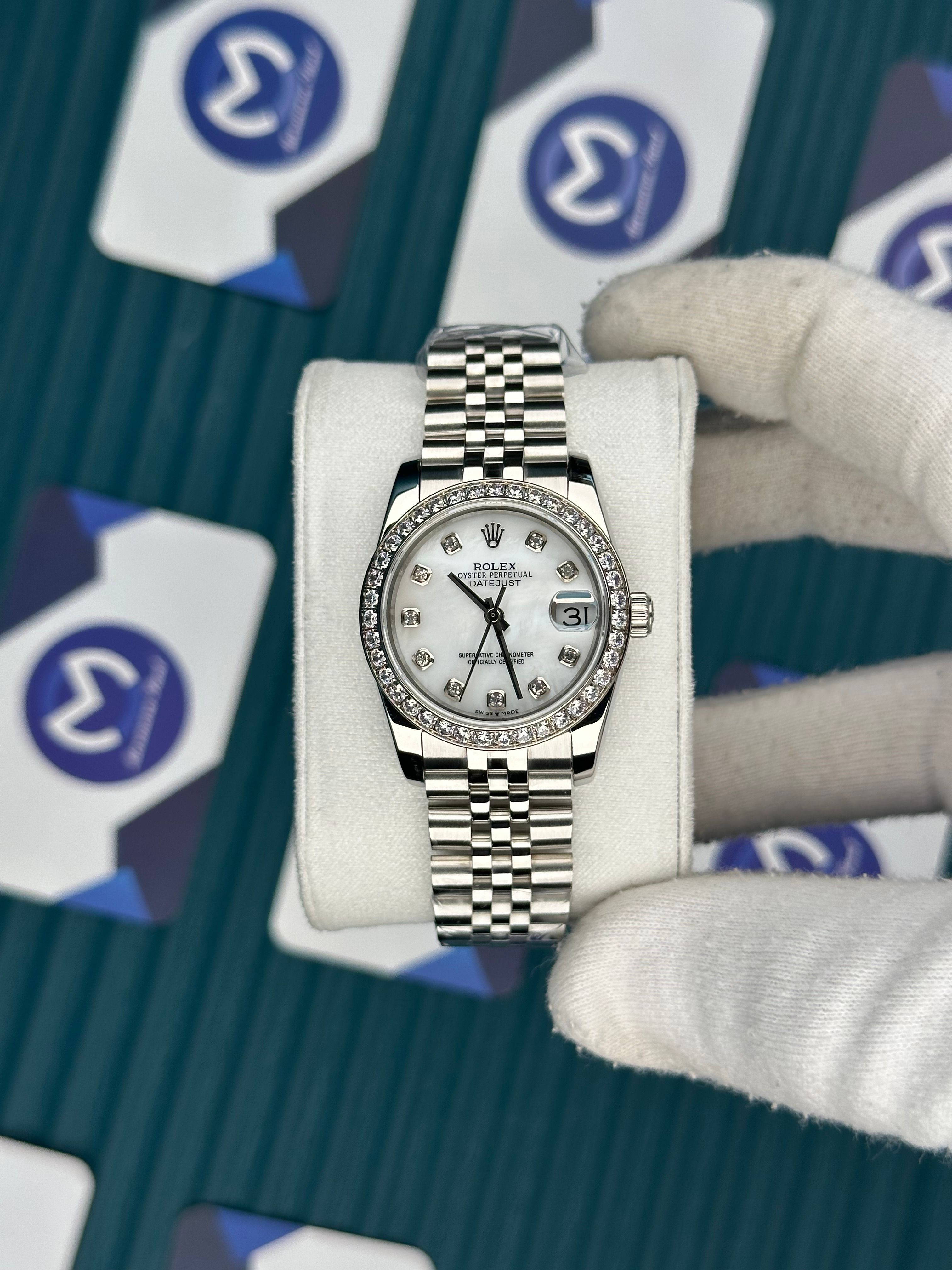 ROLEX 31 BEYAZ SEDEFLİ PIRLANTA BEZEL SILVER JUBILEE 