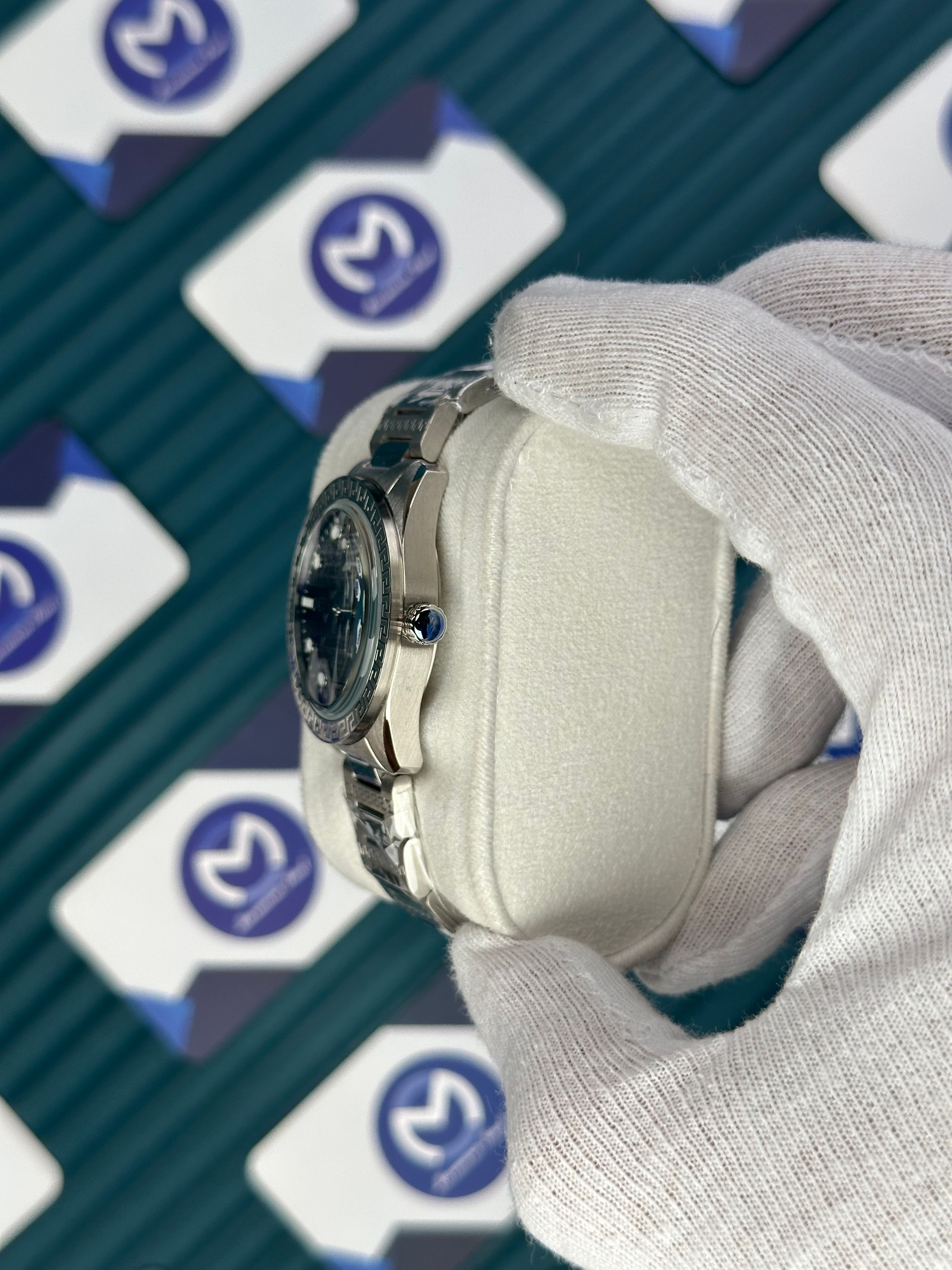 VERSACE 36 MOZAIK BLUE DIAL SILVER CORD