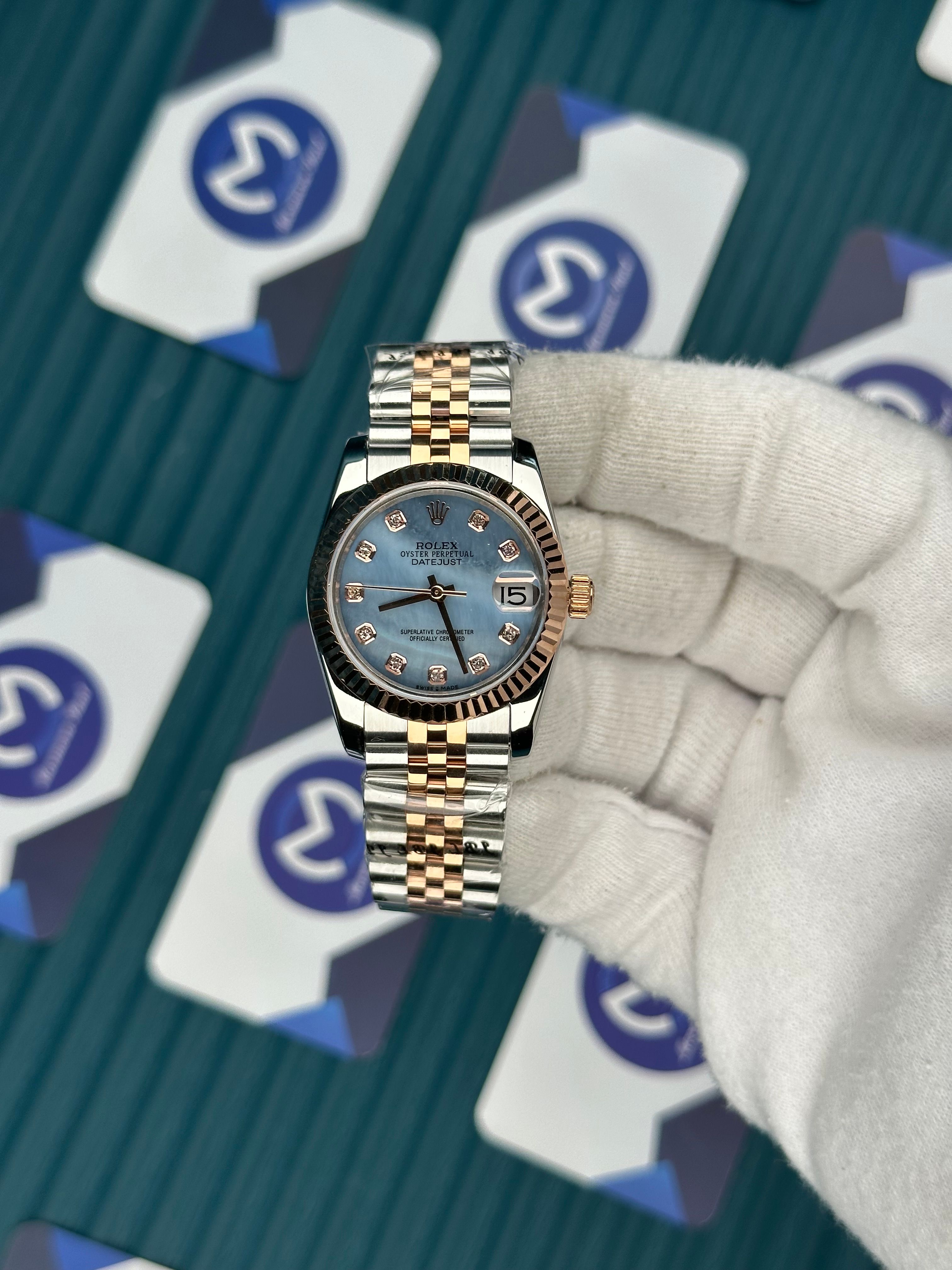 ROLEX 31 SEDEFLİ MAVİ ROSE-SILVER JUBILEE