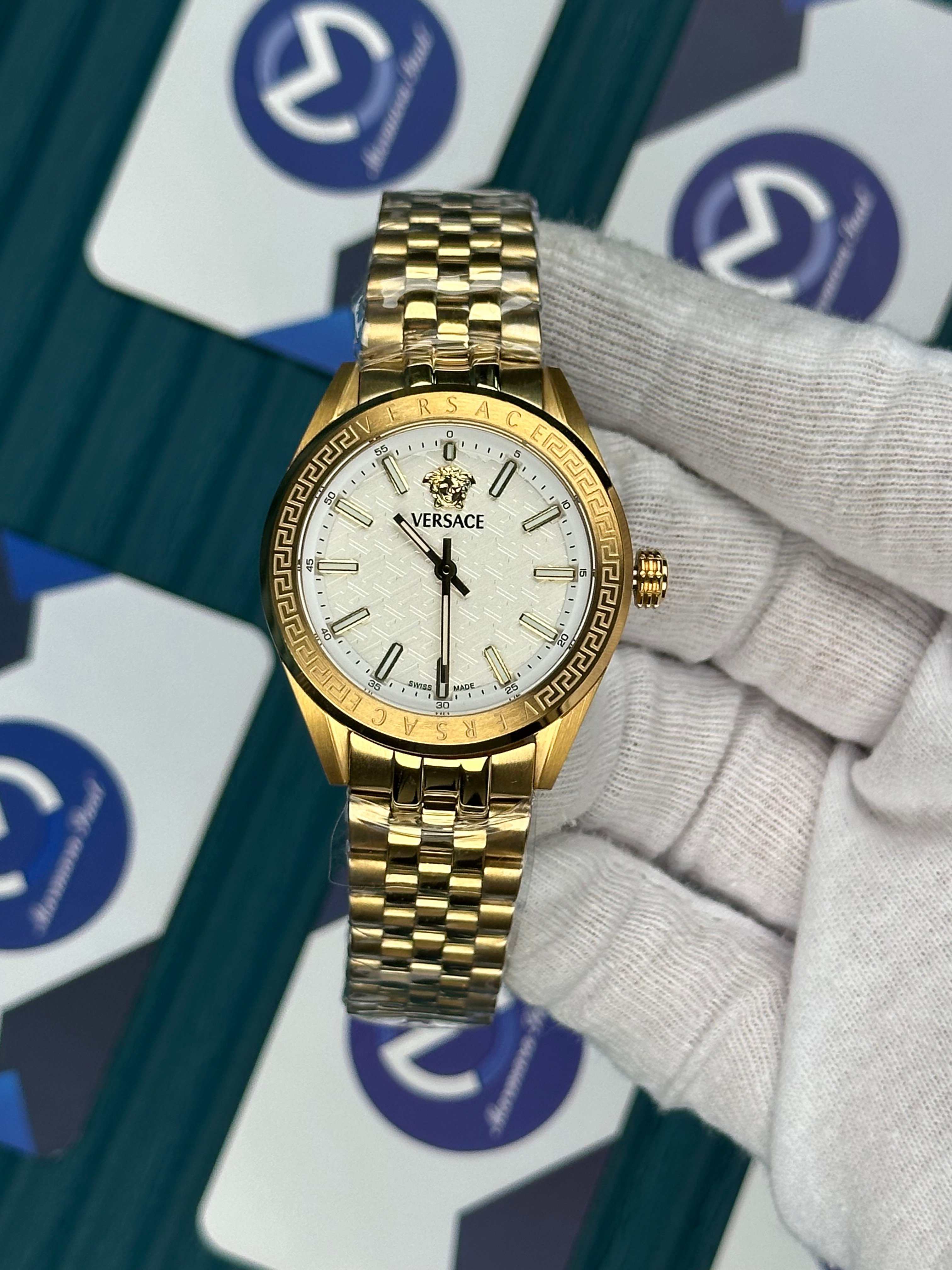 VERSACE 36 WHITE DIAL GOLD JUBILE