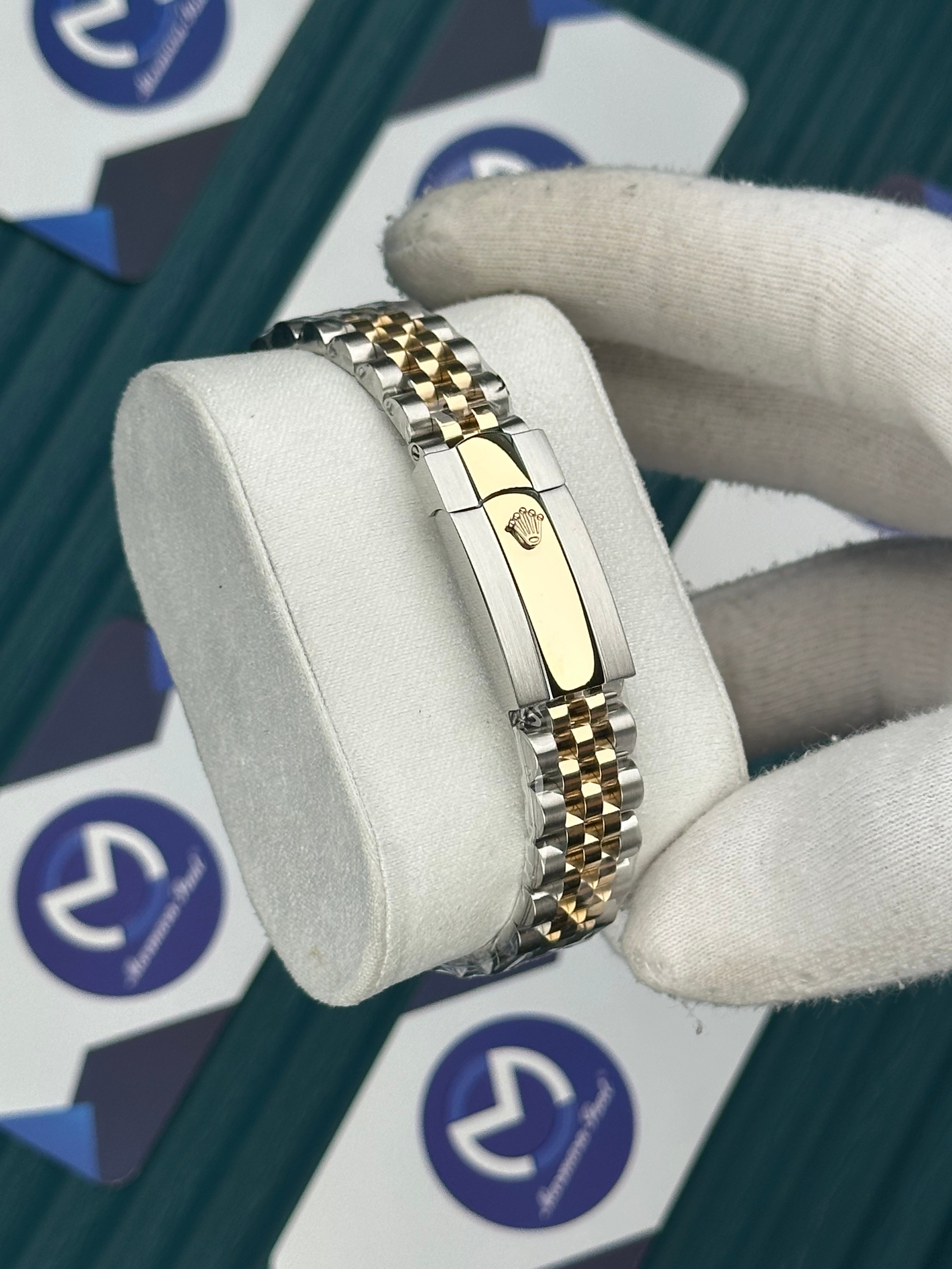 ROLEX 31 SİYAH KADRAN PIRLANTA INDEX GOLD-SILVER JUBILEE