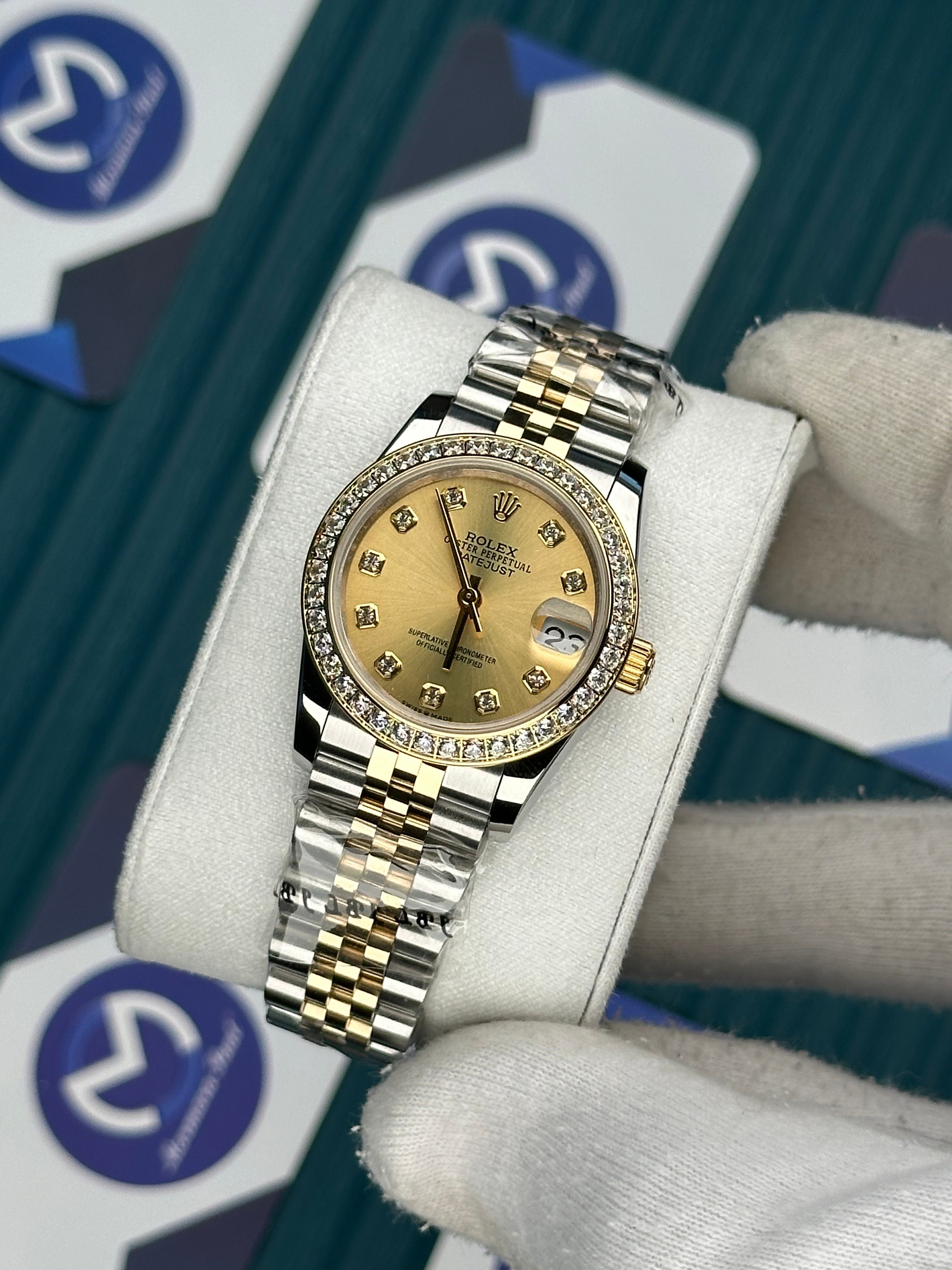 ROLEX 31 GOLD DIAL DIAMOND GOLD-SILVER JUBILEE