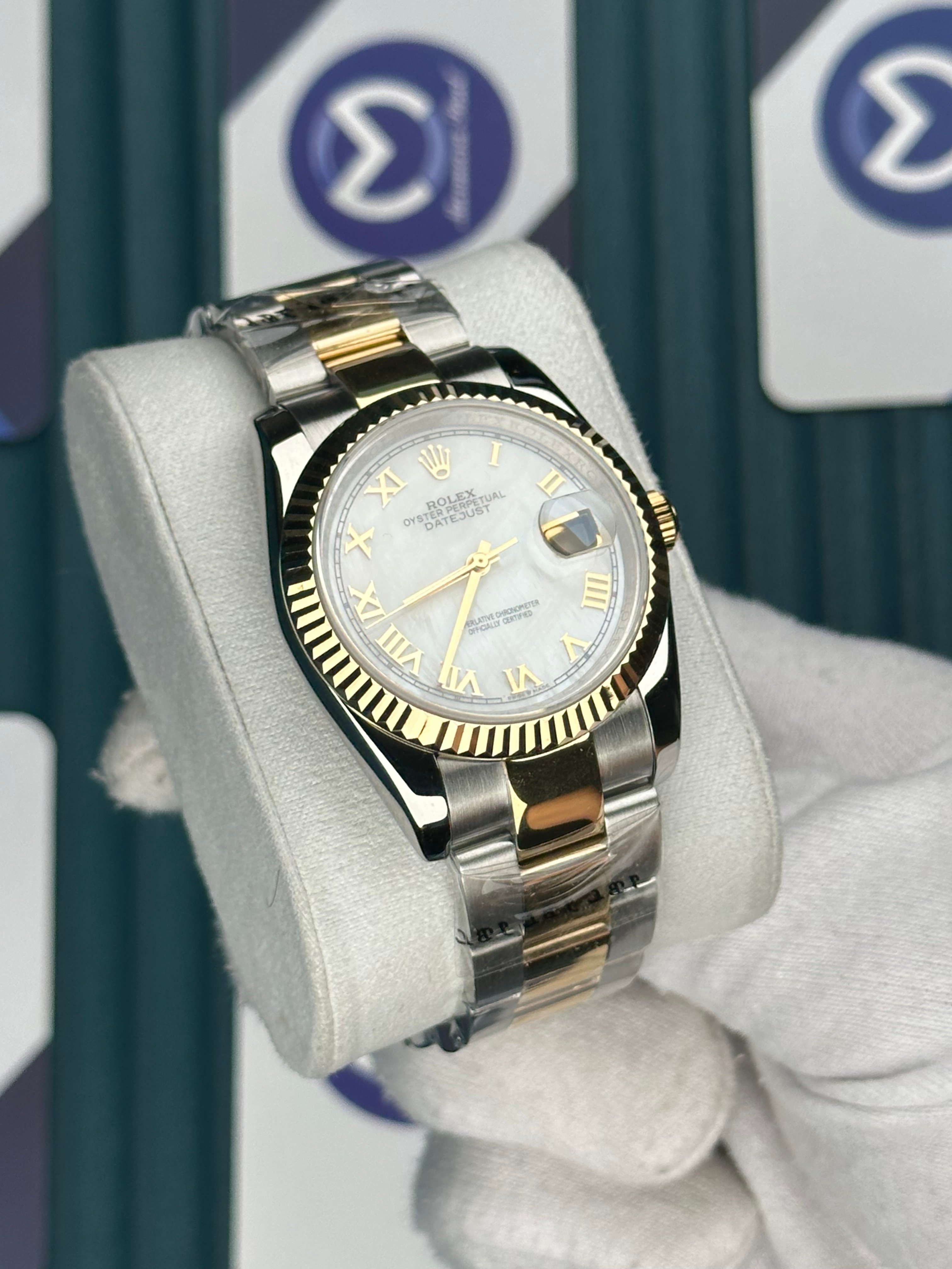 ROLEX 36 BEYAZ SEDEF KADRAN ROMA INDEX GOLD-SILVER OYSTER