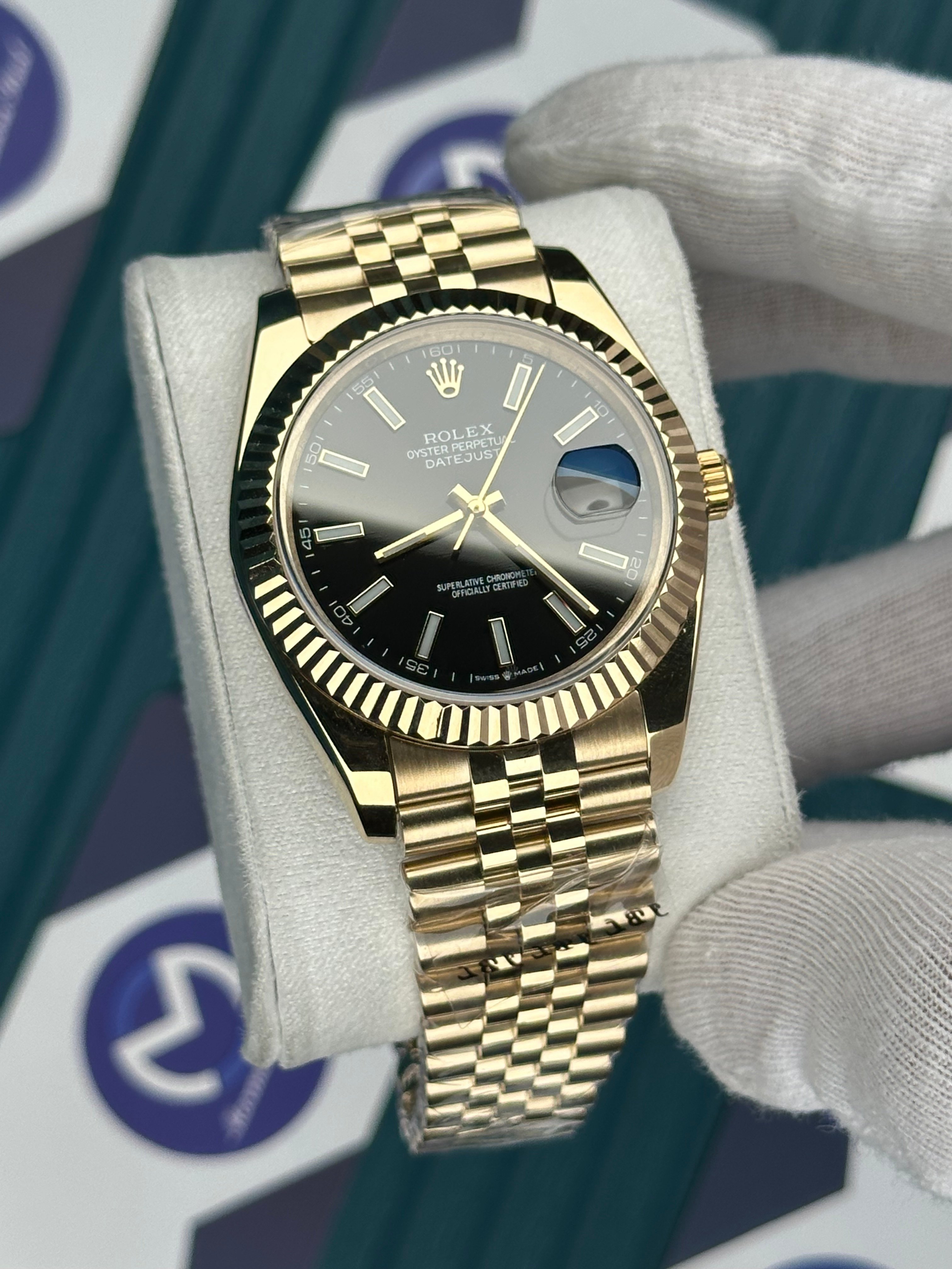 ROLEX DATEJUST GOLD JUBILE BLACK DIAL