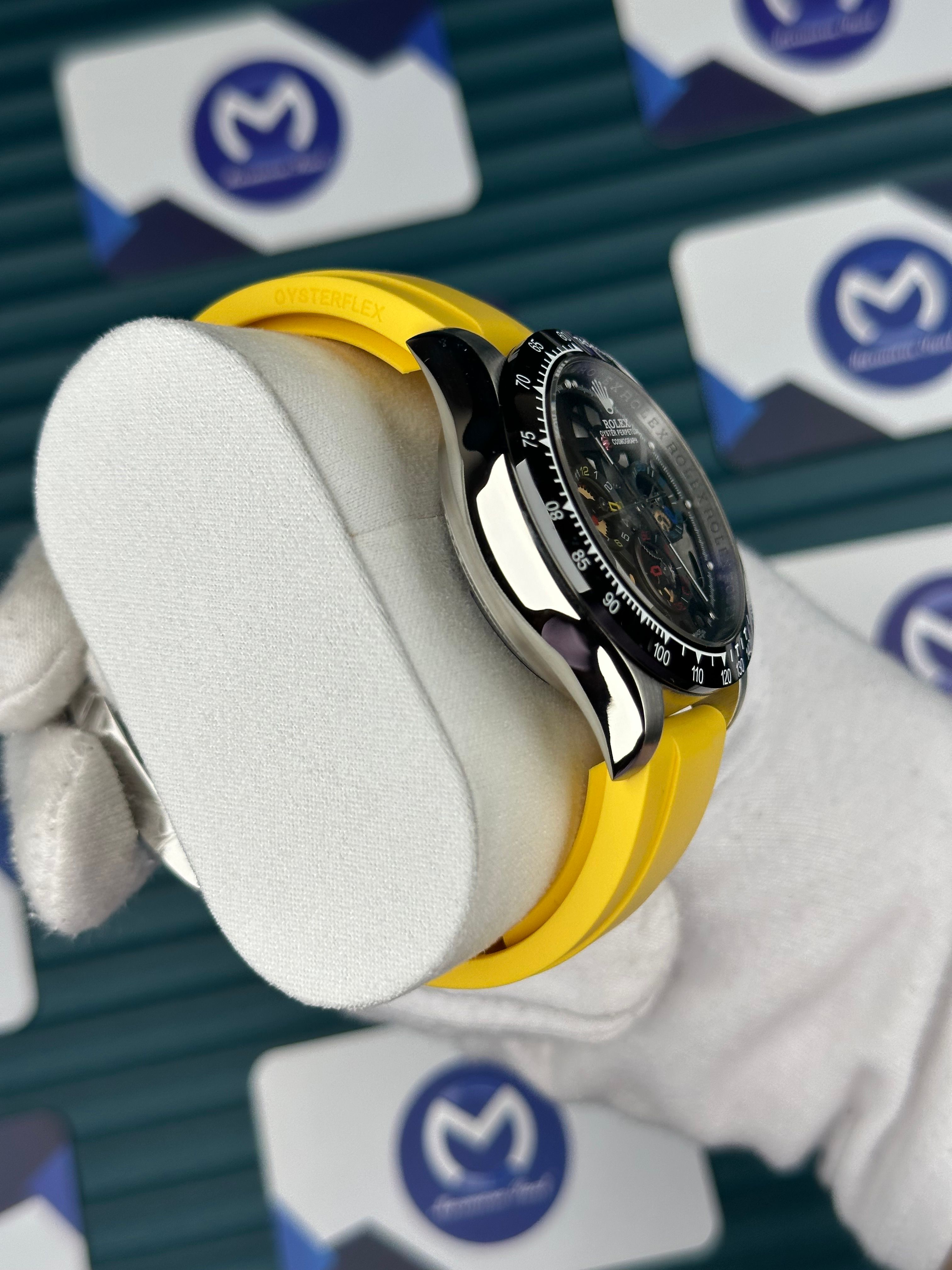 Rolex Daytona Juan Pablo Montoya Silver Yellow Oysterflex