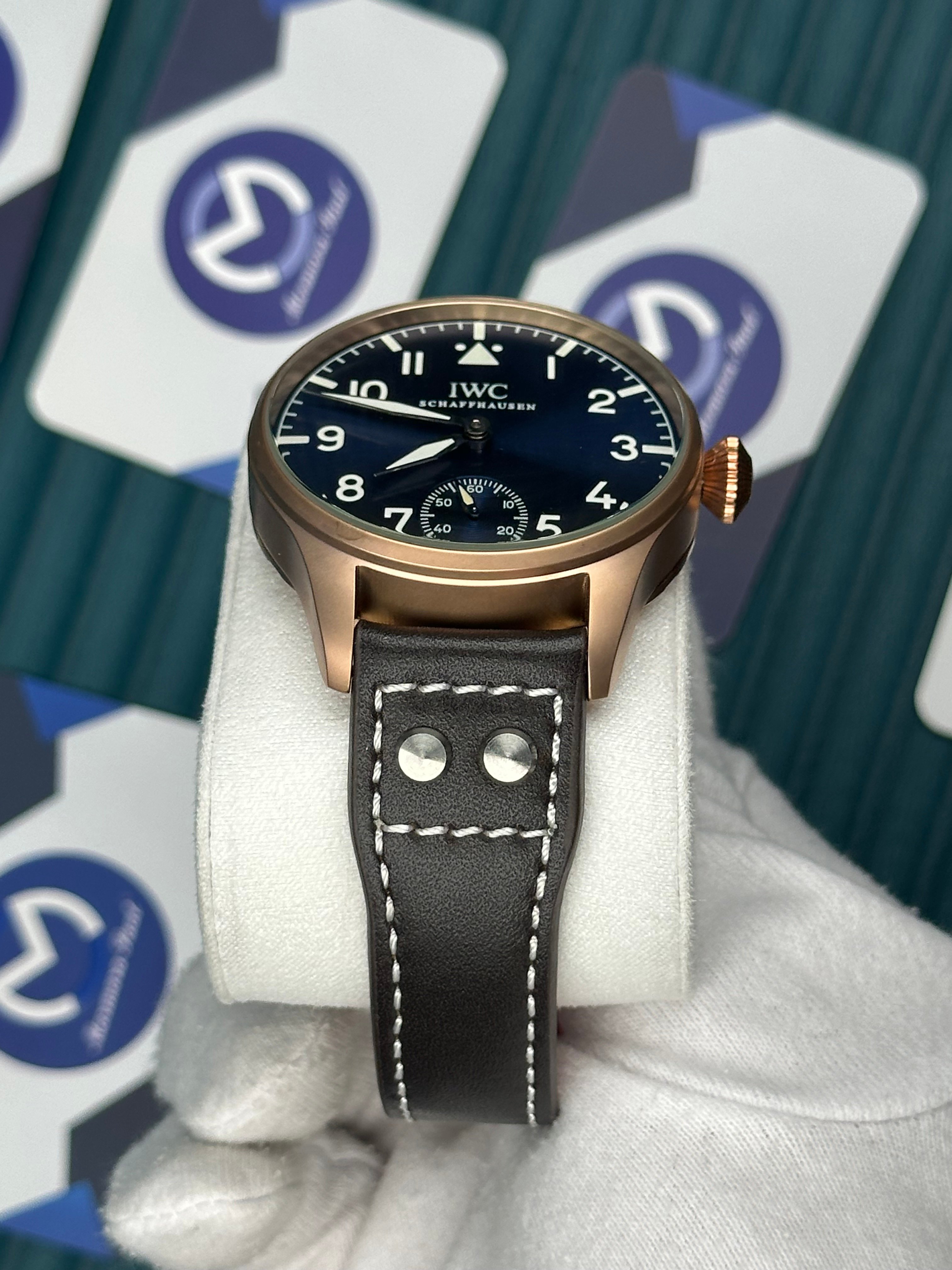 IWC Kahverengi Deri Kordon Saniye Fonksiyonlu Mavi Kadran