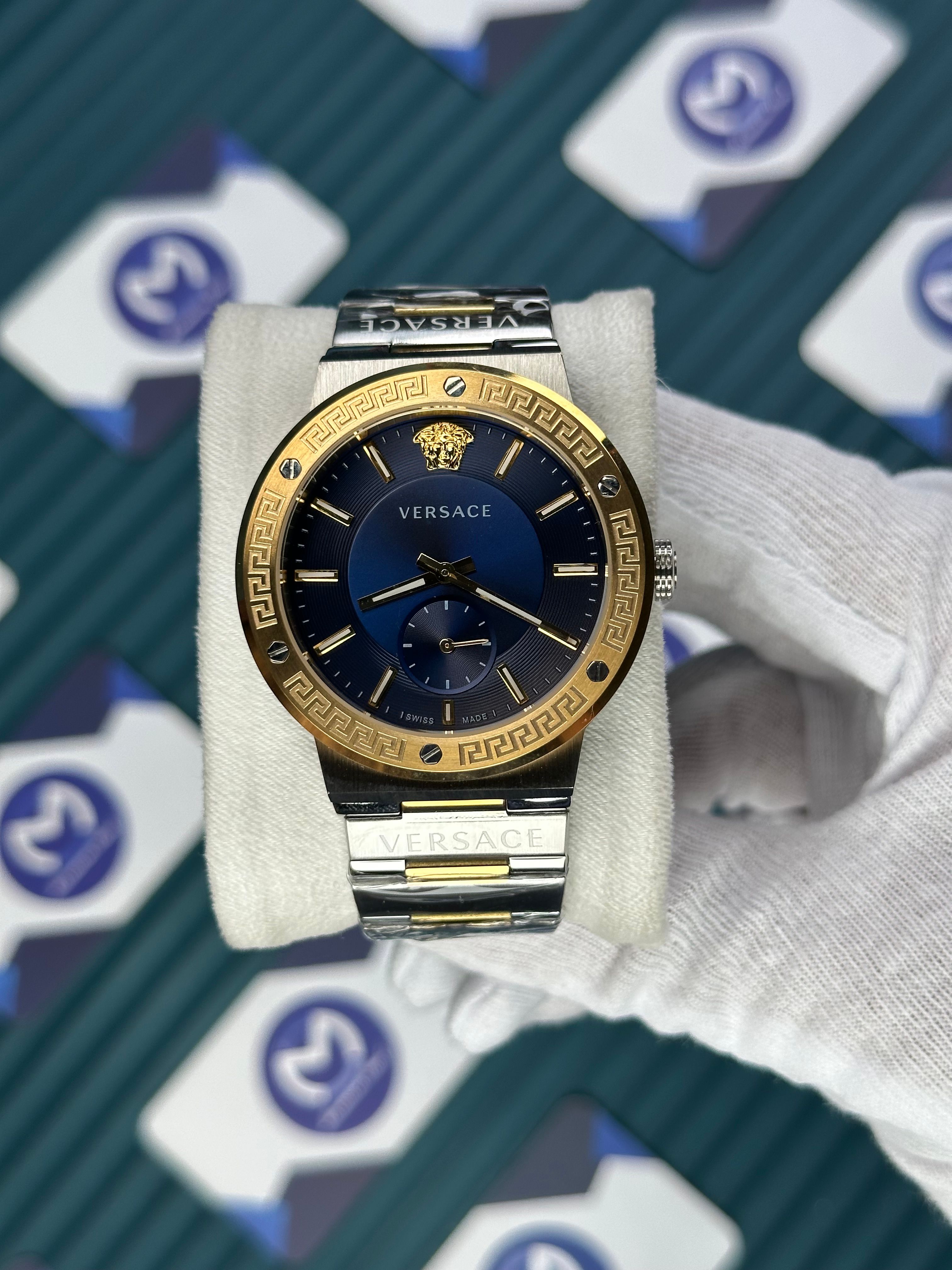 VERSACE BLUE DIAL SECOND CHRONOGRAPH GOLD-SILVER