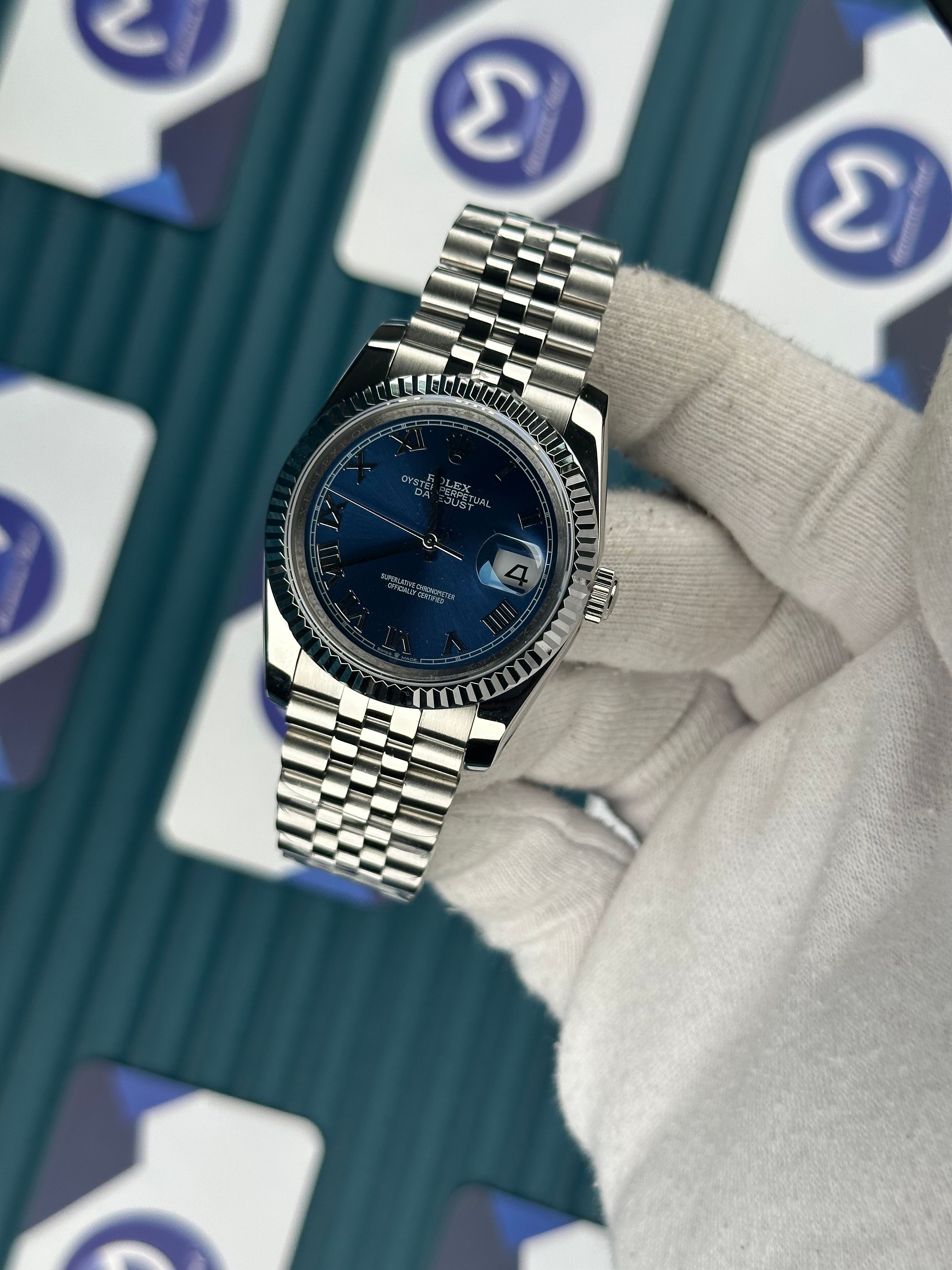 ROLEX 36 ROMA MAVİ KADRAN SILVER JUBILEE