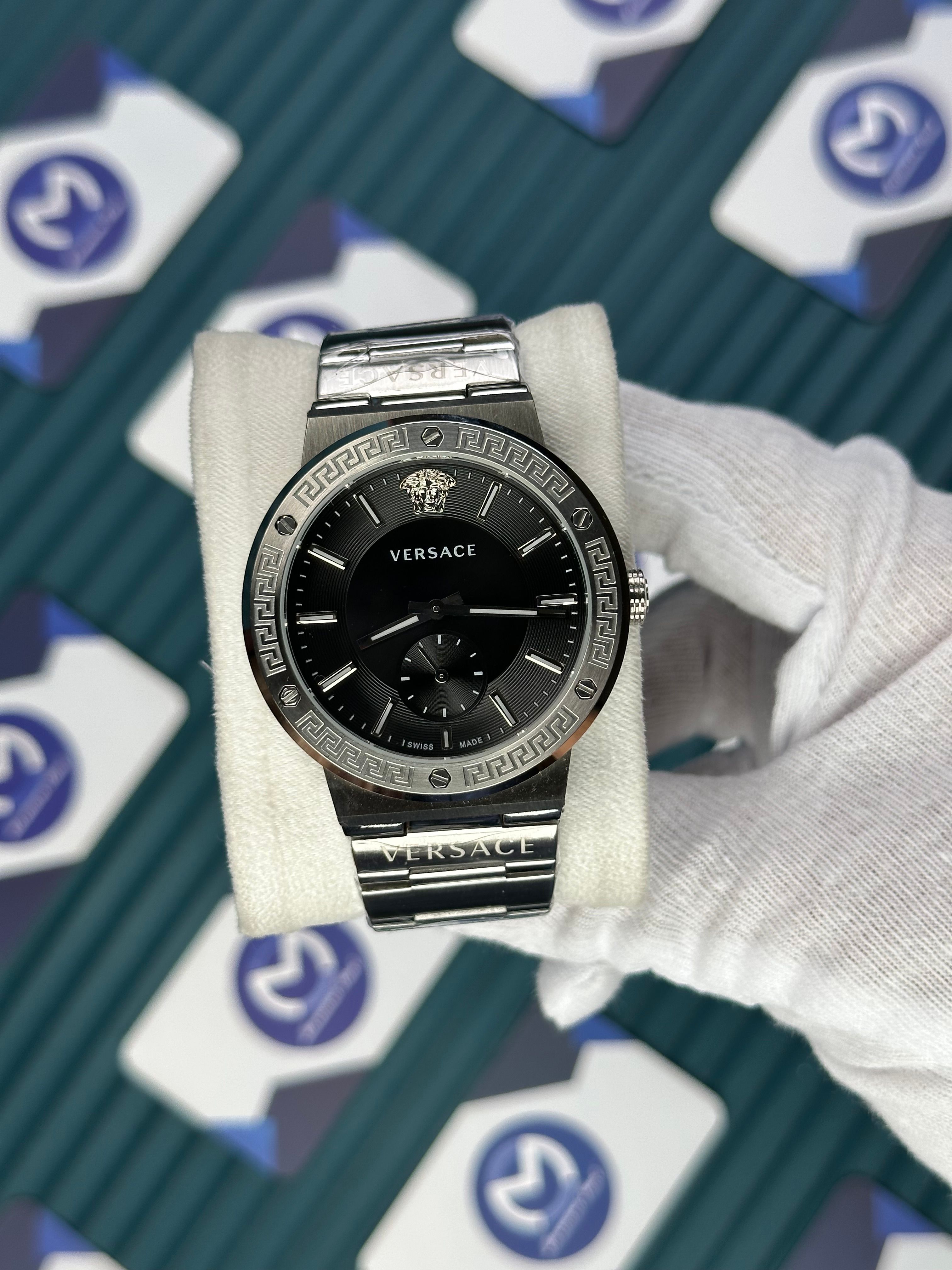 VERSACE BLACK DIAL SECOND CHRONOGRAPH SILVER