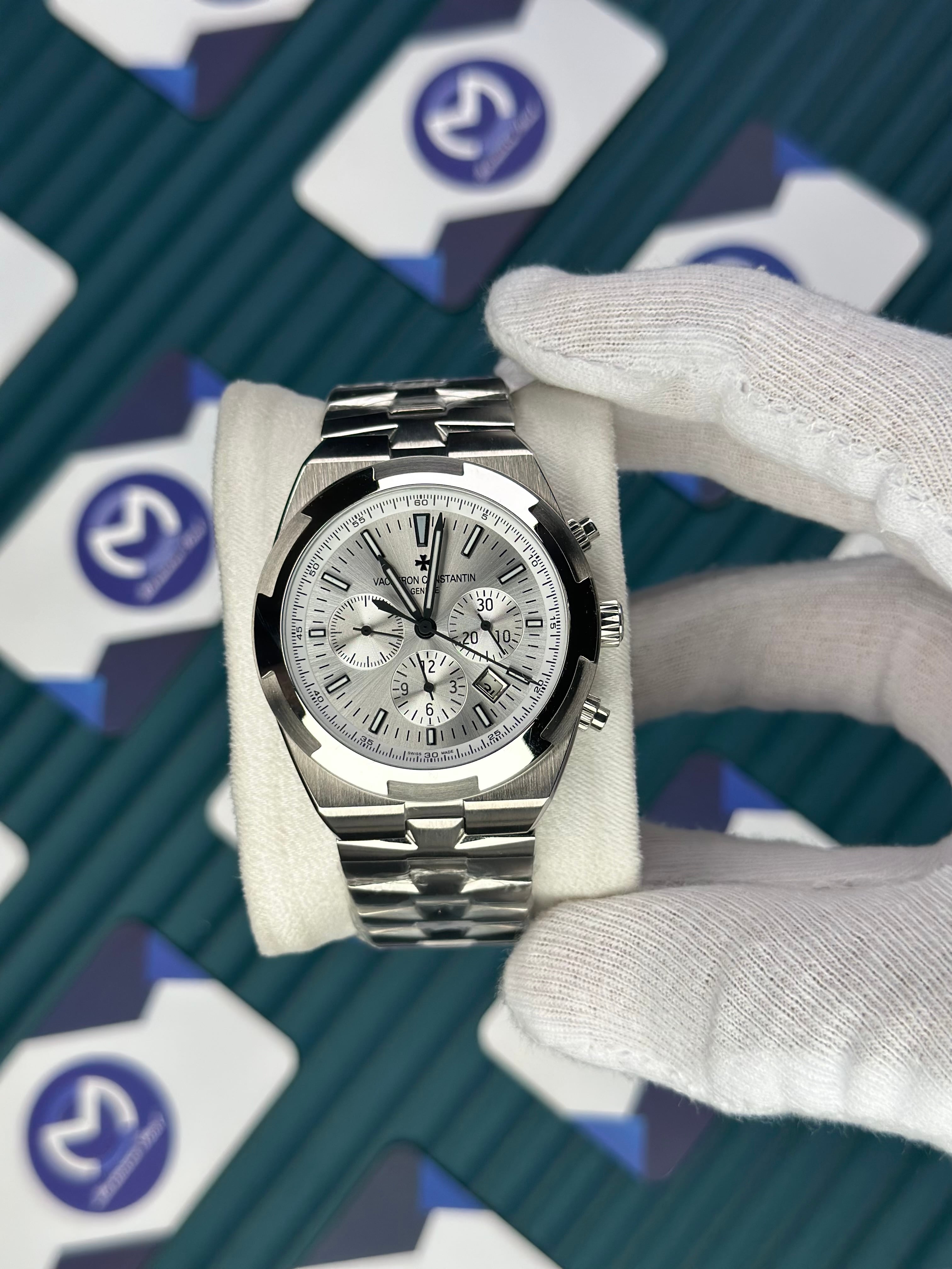 VACHERON CONSTANTIN WHITE OVERSEAS CHRONOGRAPH SILVER