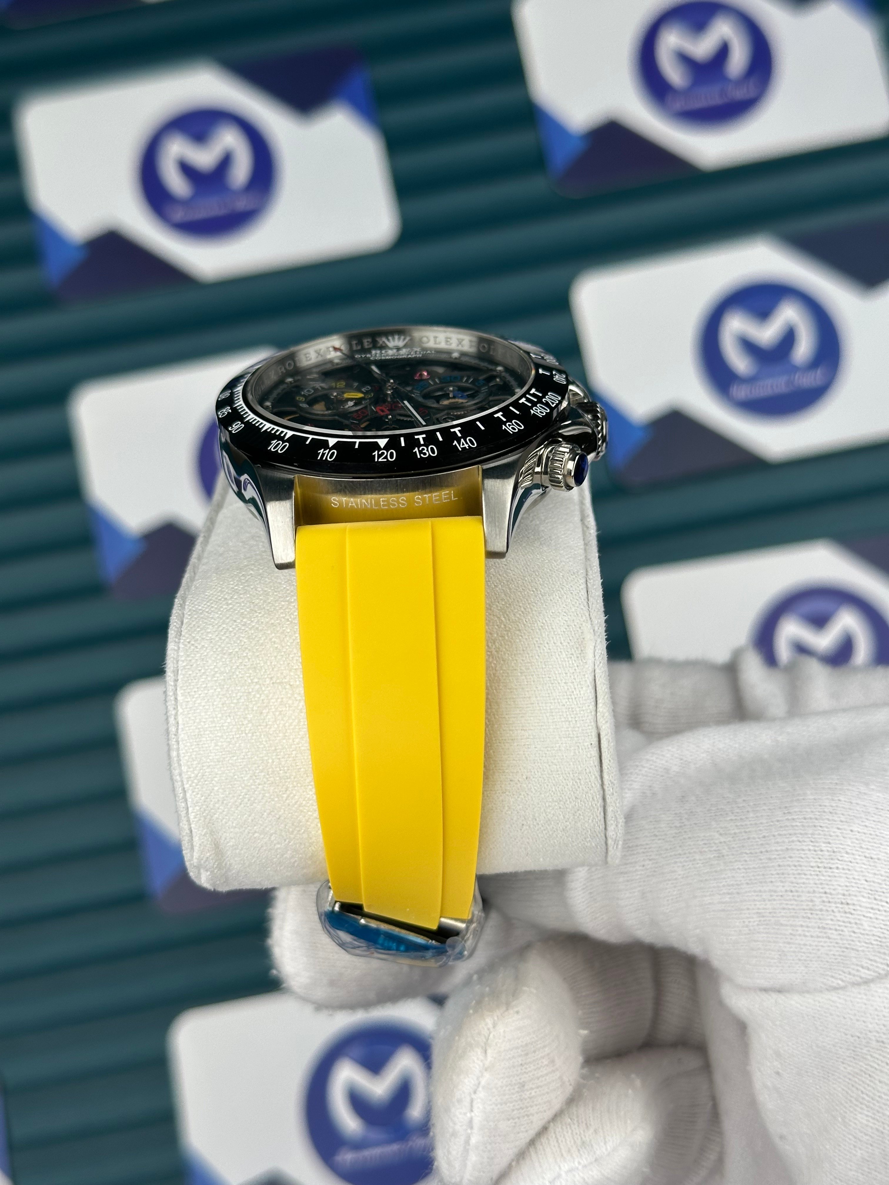 Rolex Daytona Juan Pablo Montoya Silver Yellow Oysterflex