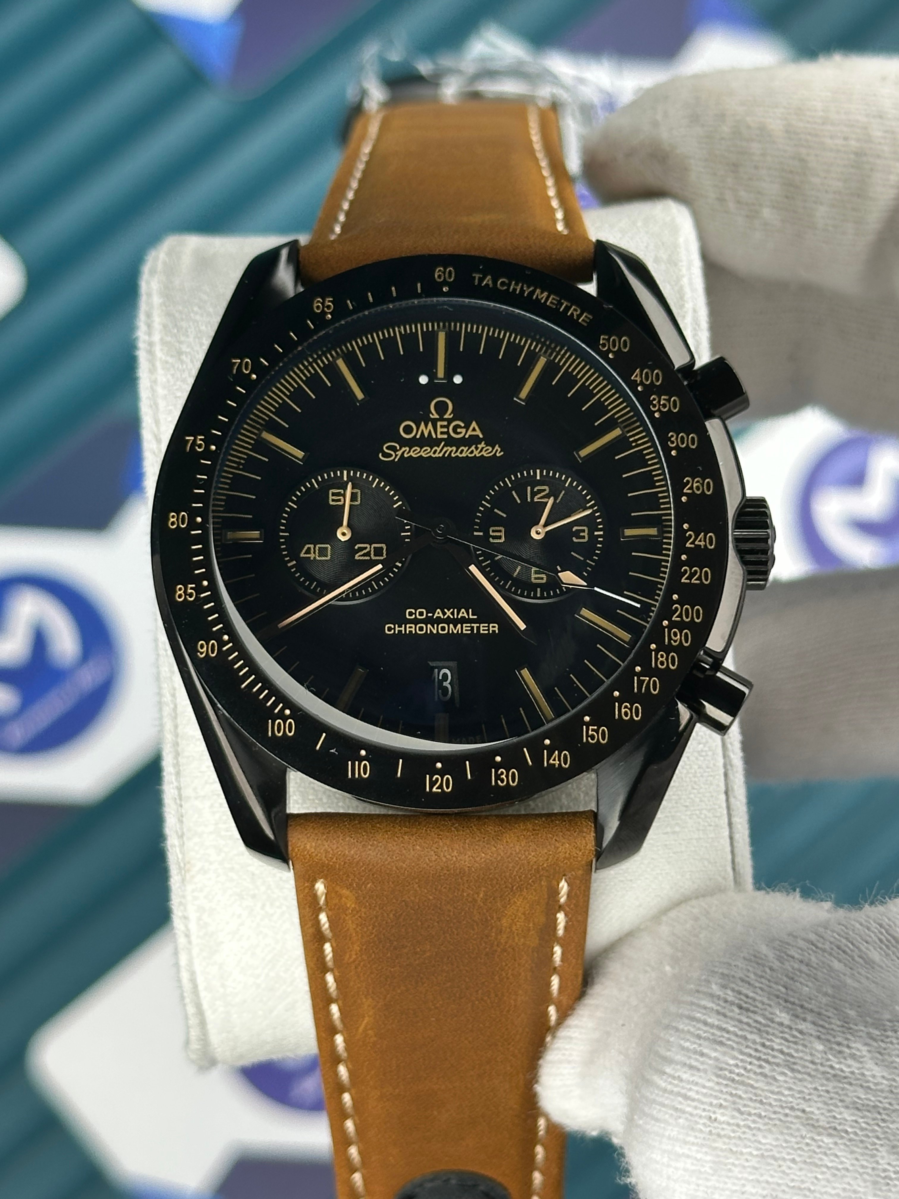 Omega Speedmaster Chronograph Kahverengi Deri Kordon