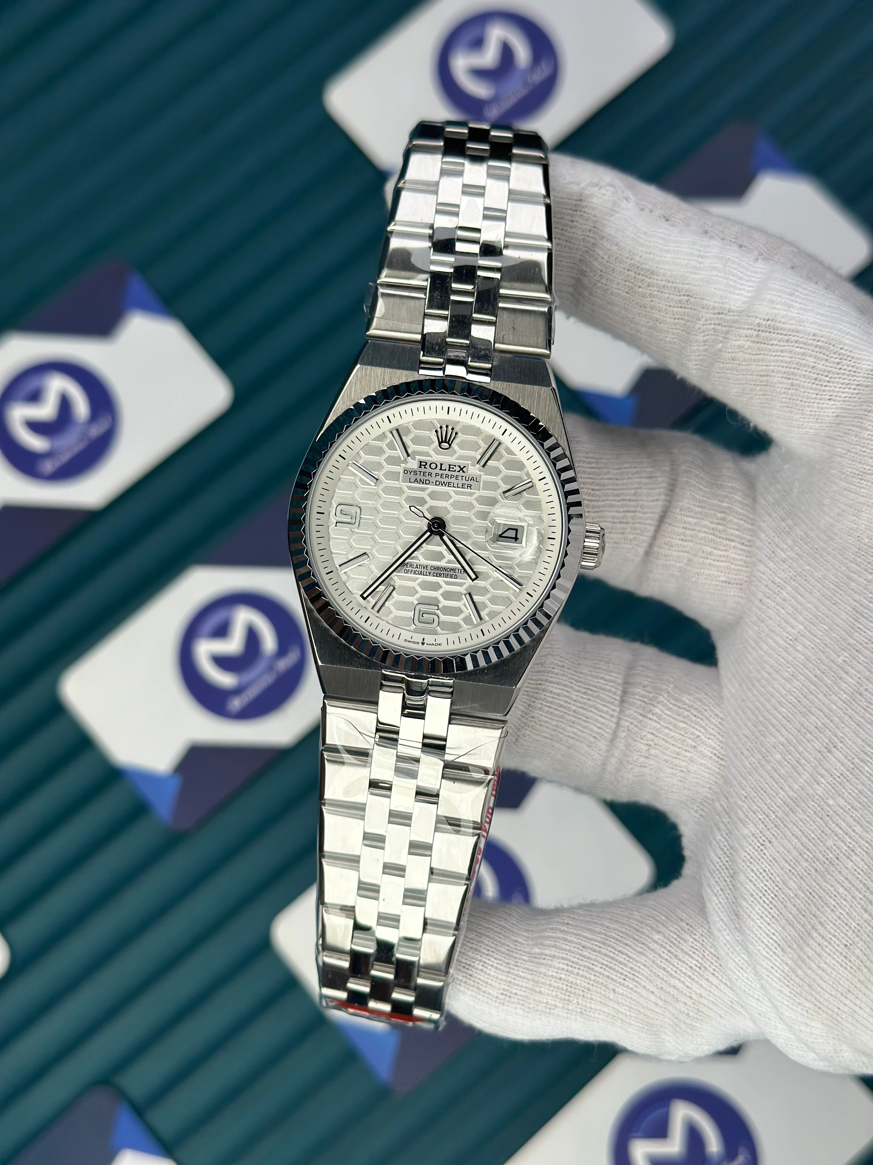 ROLEX LAND DWELLER WHITE DIAL SILVER OYSTERSTEEL