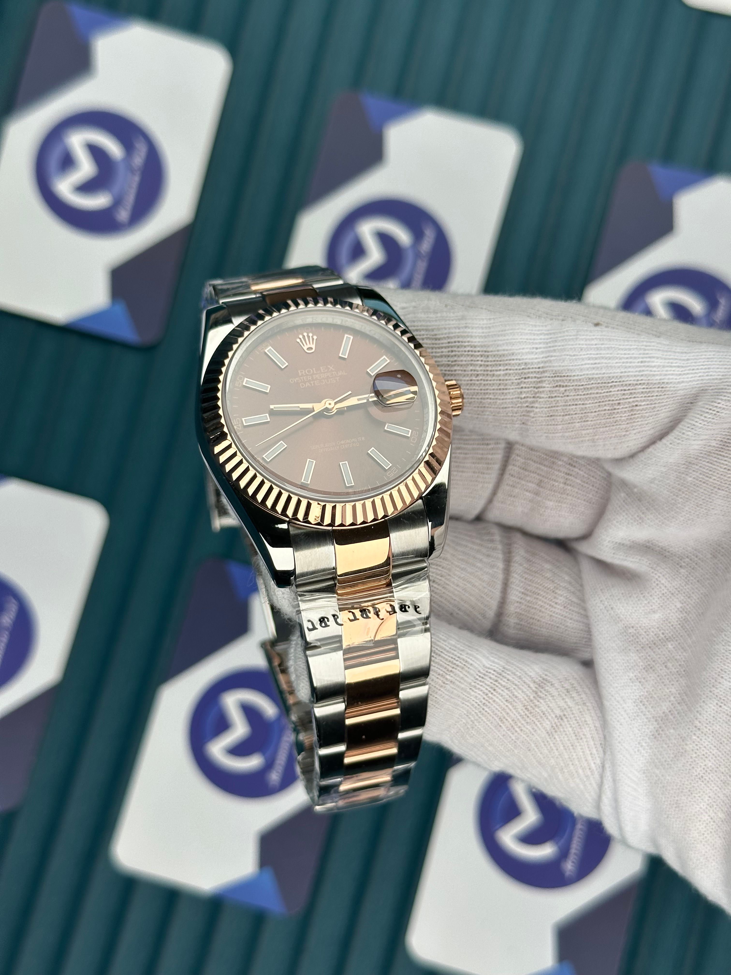 ROLEX DATEJUST CHOCOLATE ROSE-SILVER OYSTER