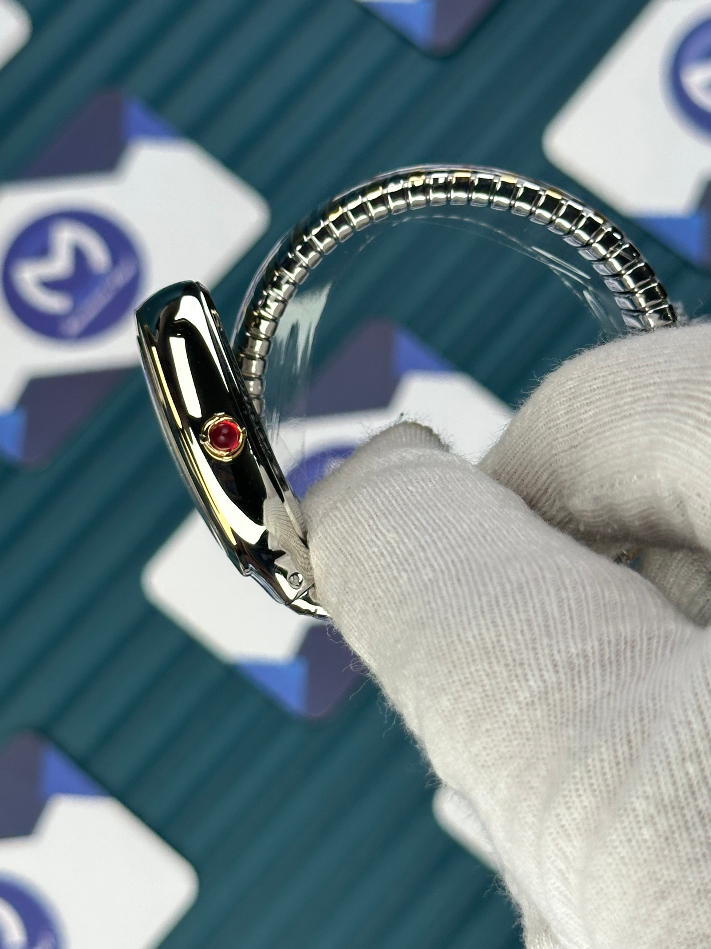 BVLGARI SERPENTI WHITE DIAL GOLD-SILVER SHORT TUBOGAS