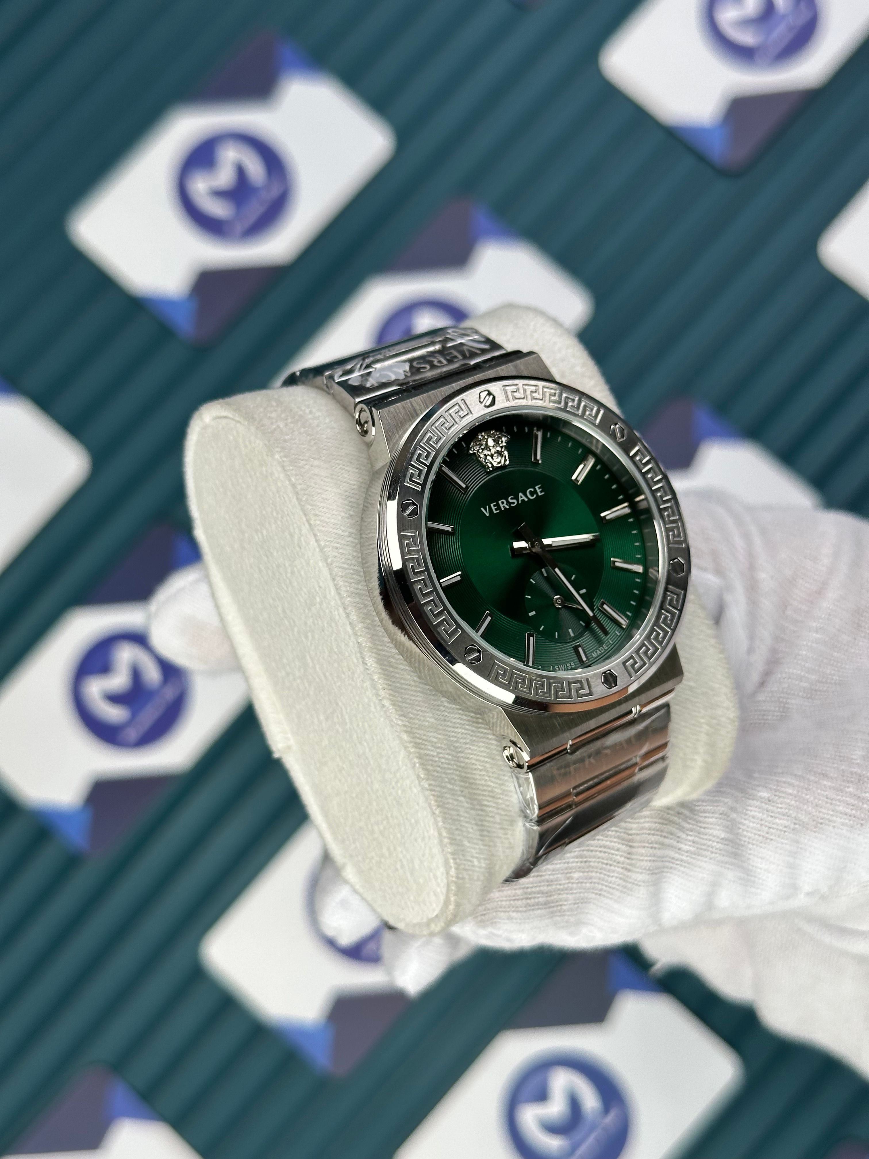 VERSACE GREEN DIAL SECOND CHRONOGRAPH SILVER