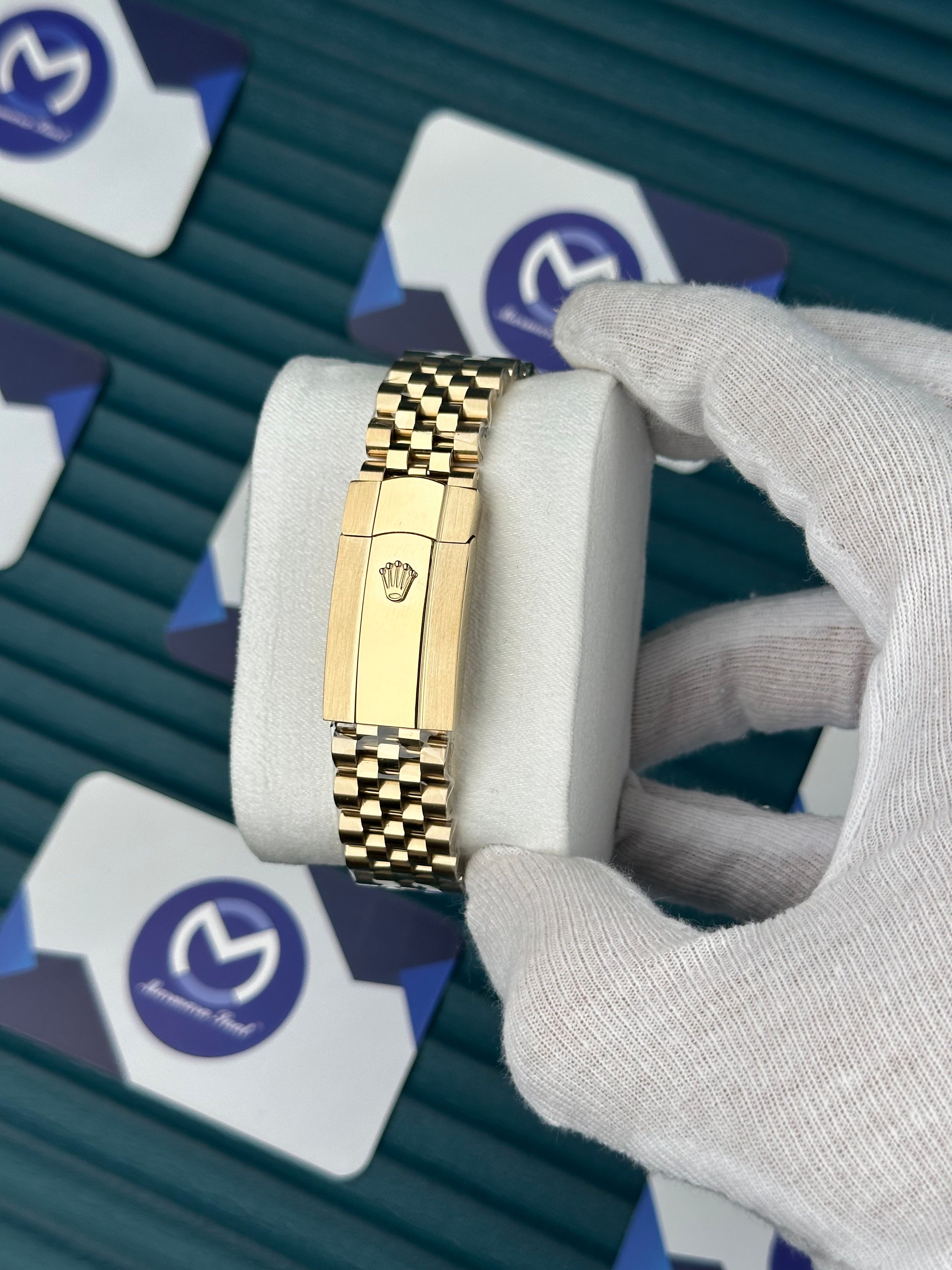 ROLEX DATEJUST GOLD DIAL DIAMOND INDEX GOLD JUBILE
