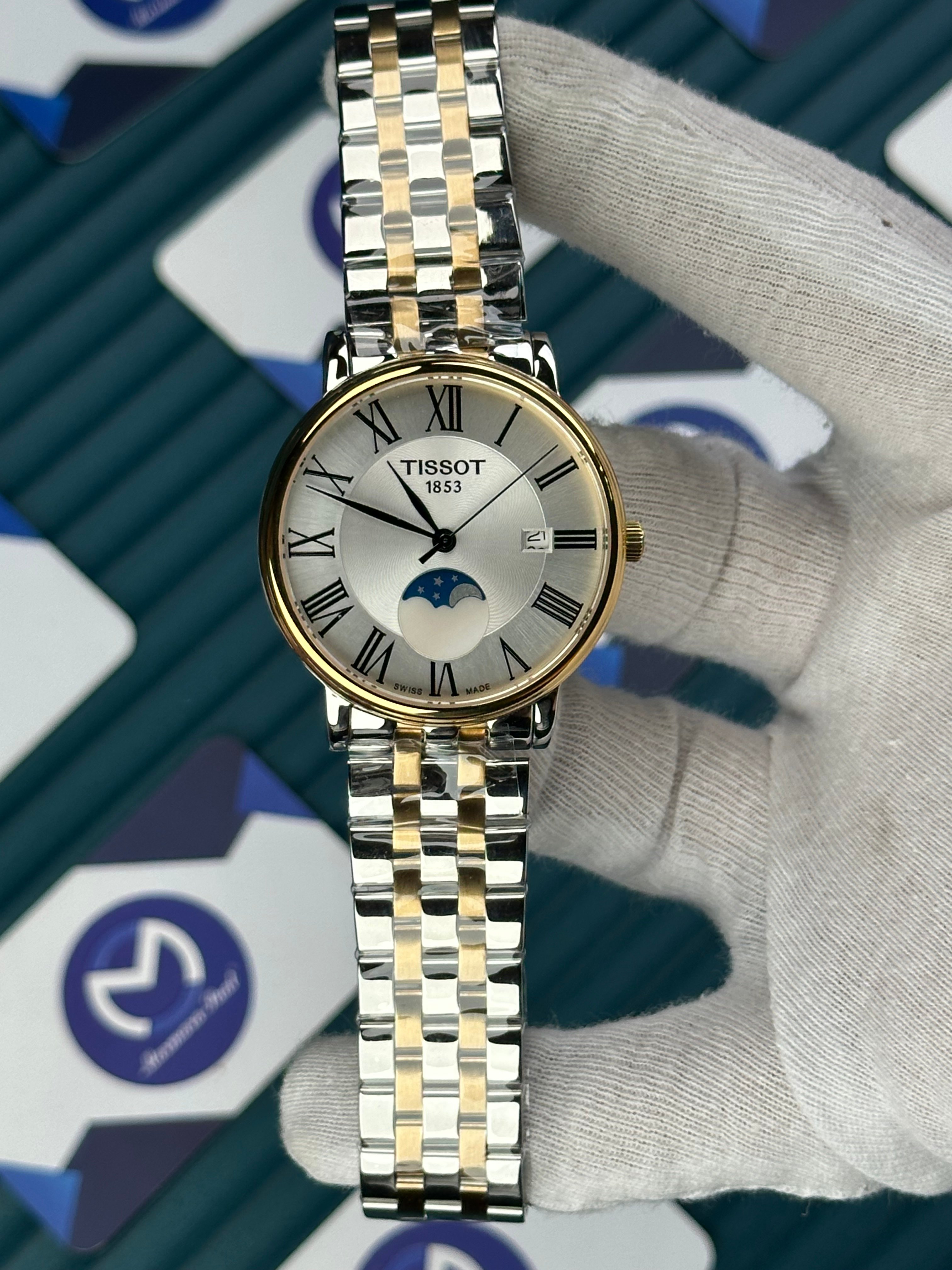 TISSOT CARSON PREMIUM GENT MOONPHASE GOLD-SILVER