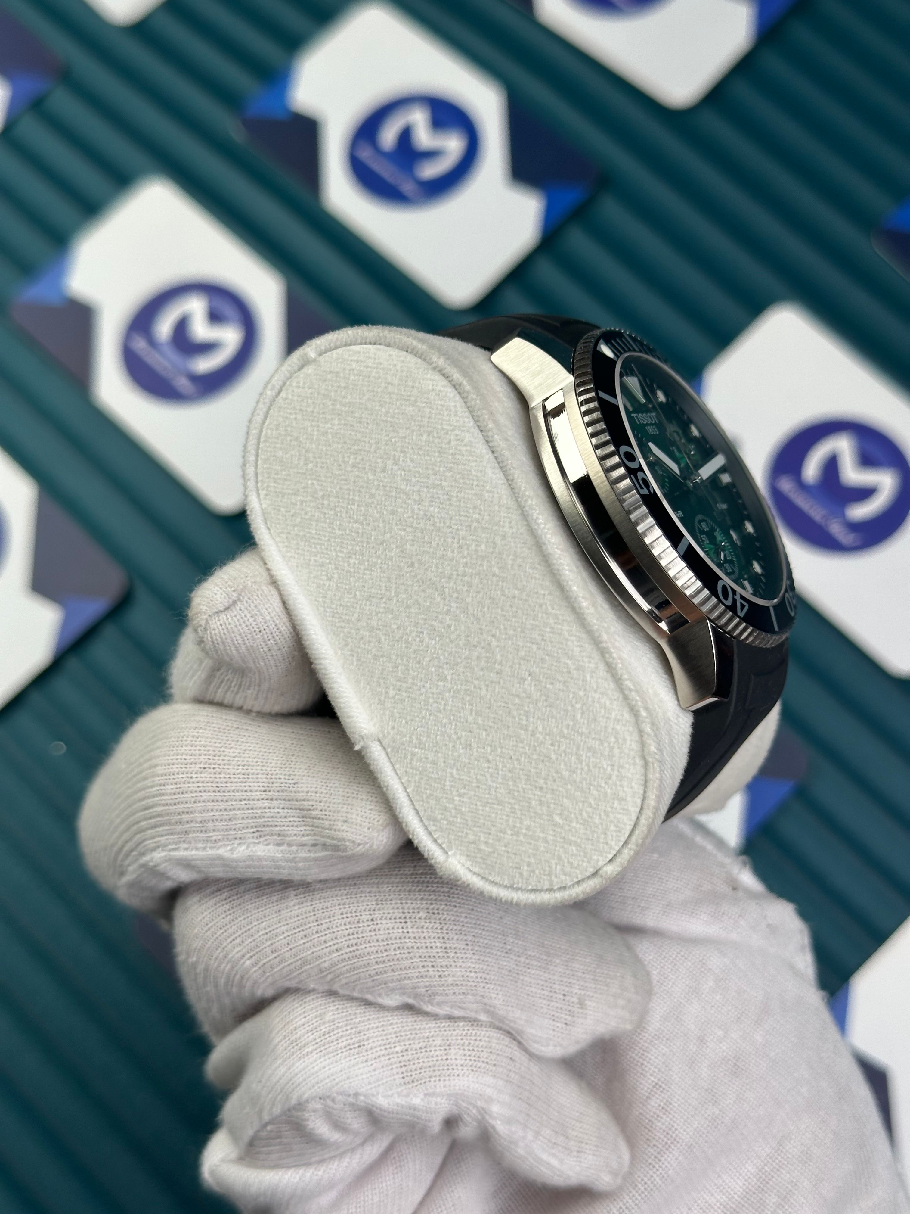 TISSOT PRX-T GREEN DIAL BLACK RUBBER 