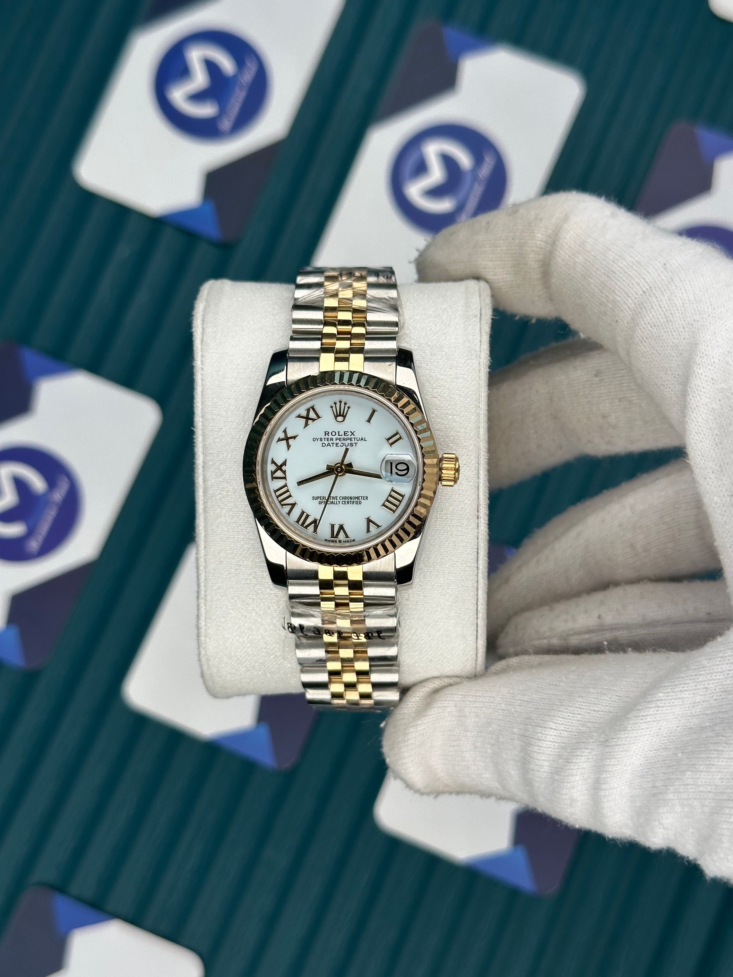 ROLEX 31 WHITE DIAL ROMA INDEX GOLD-SILVER JUBILEE