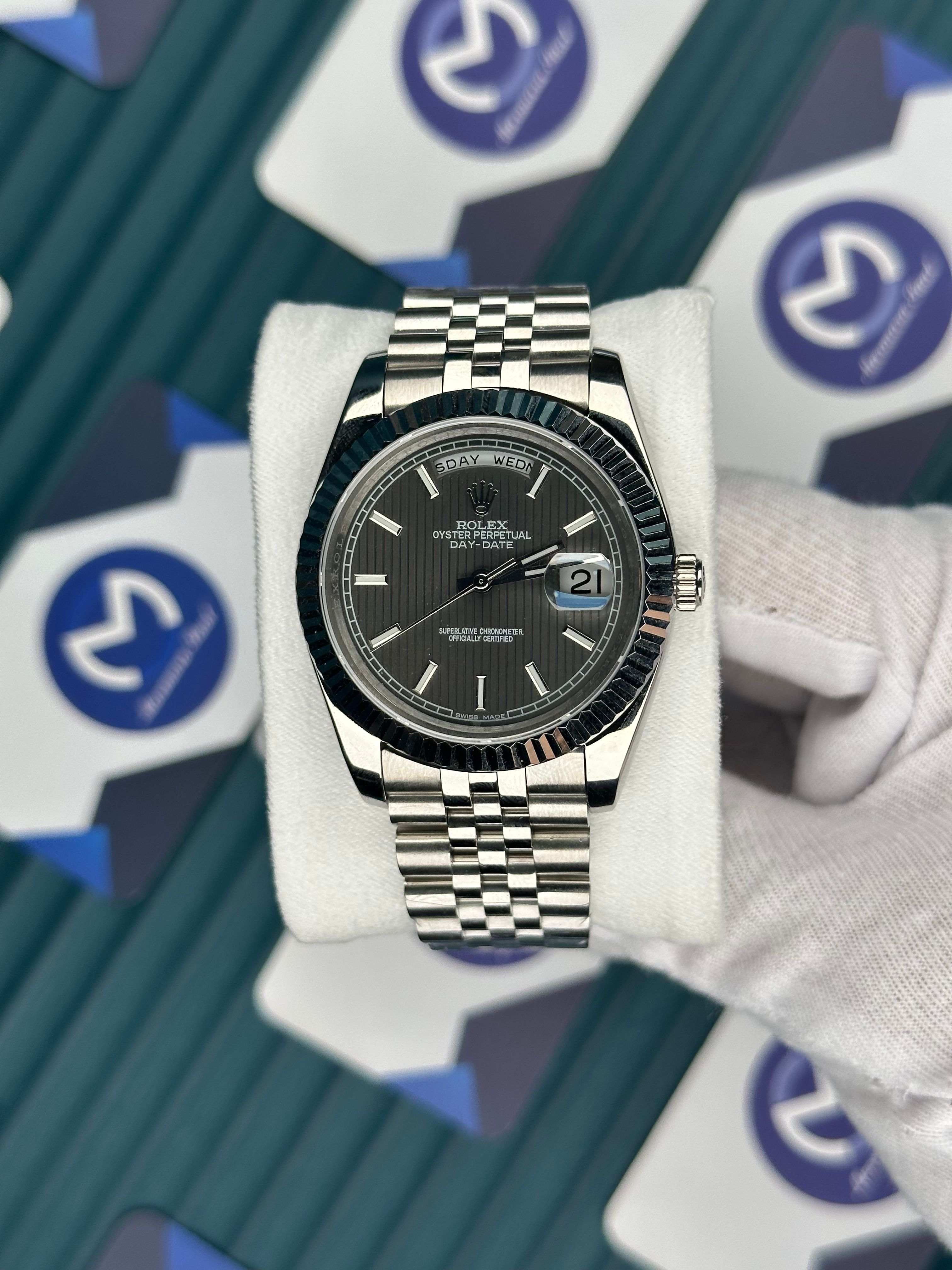 ROLEX DAY-DATE GREY DIAL SILVER JUBILE