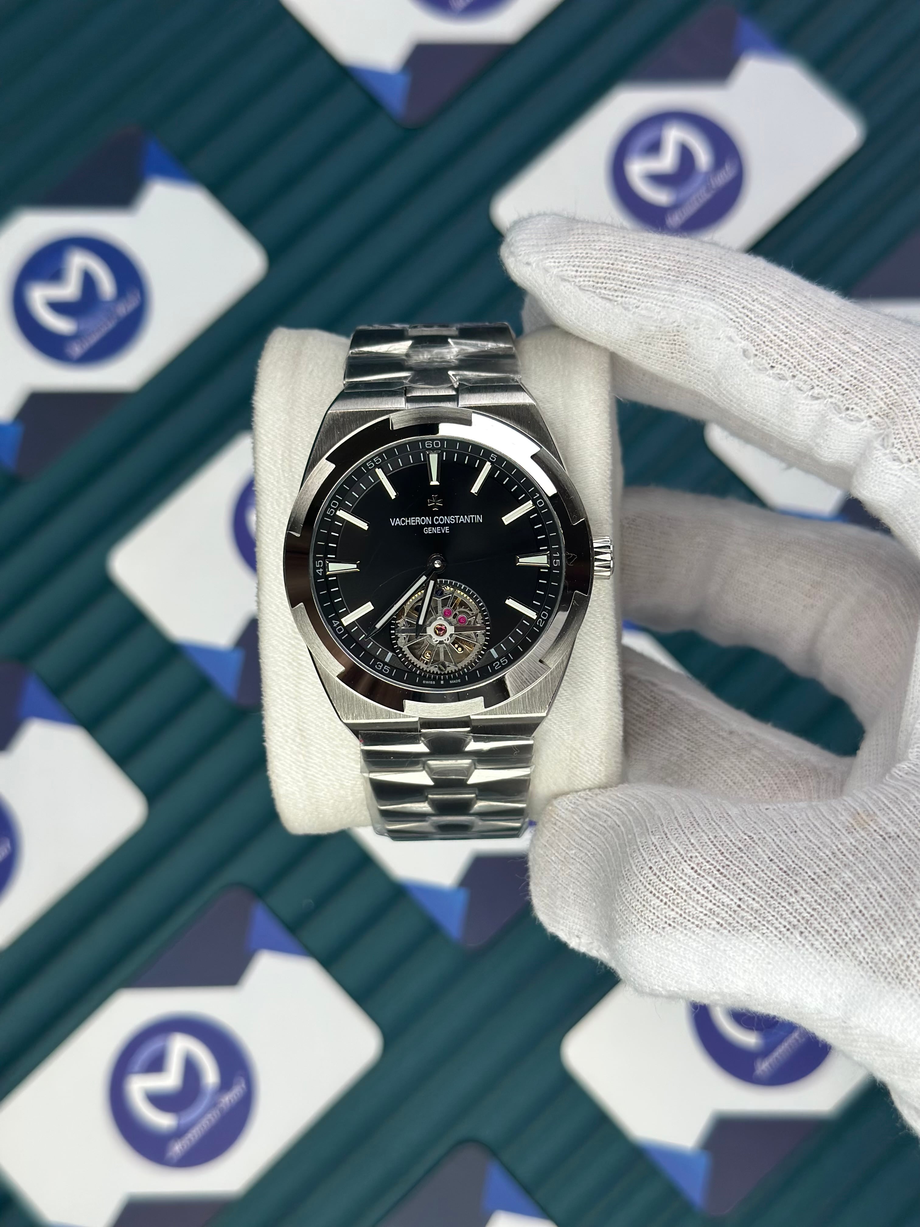 VACHERON CONSTANTIN BLACK OVERSEAS TOURBILLON SILVER