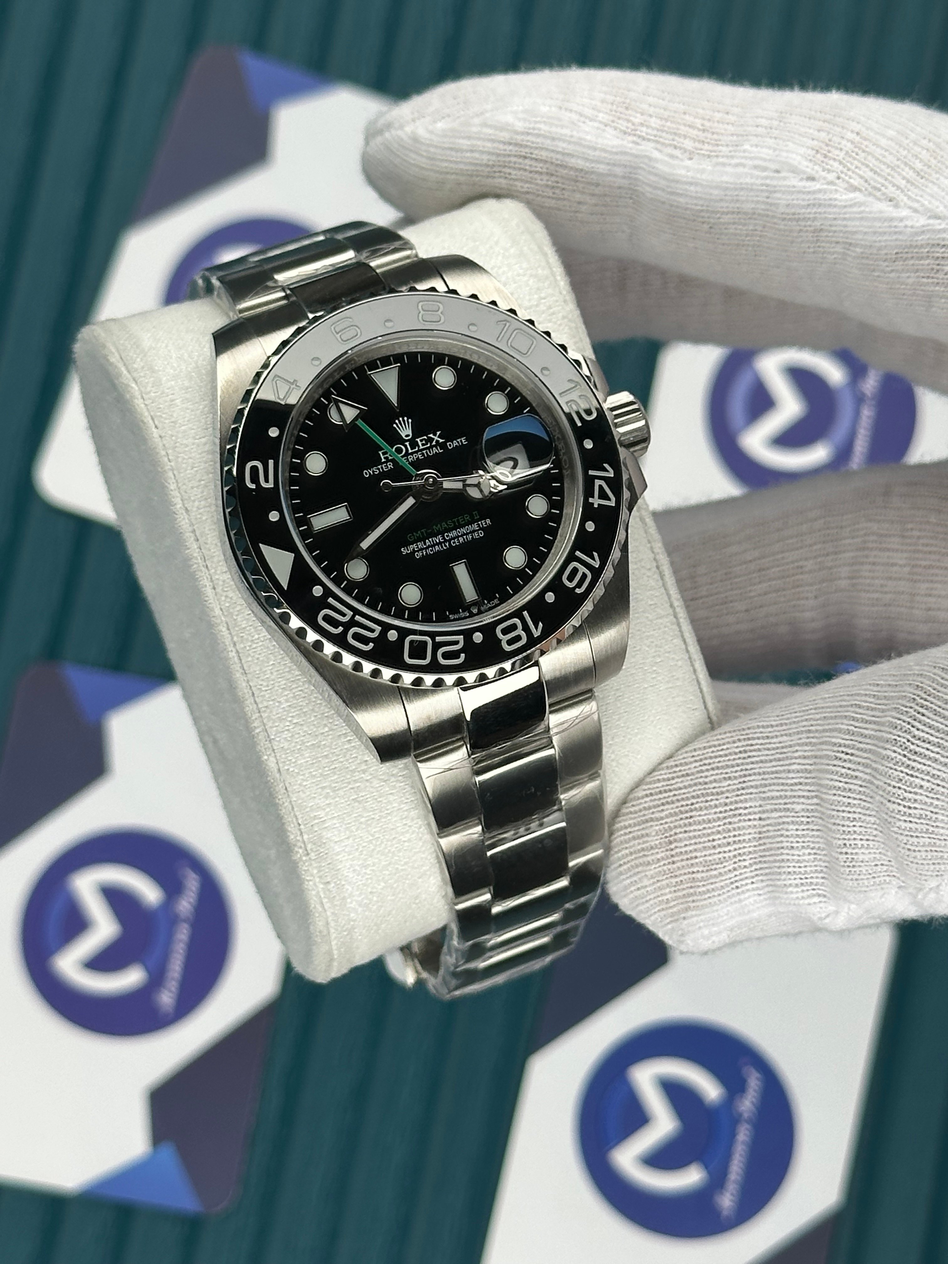 ROLEX GMT MASTER II BLACK DIAL BLACK BEZEL