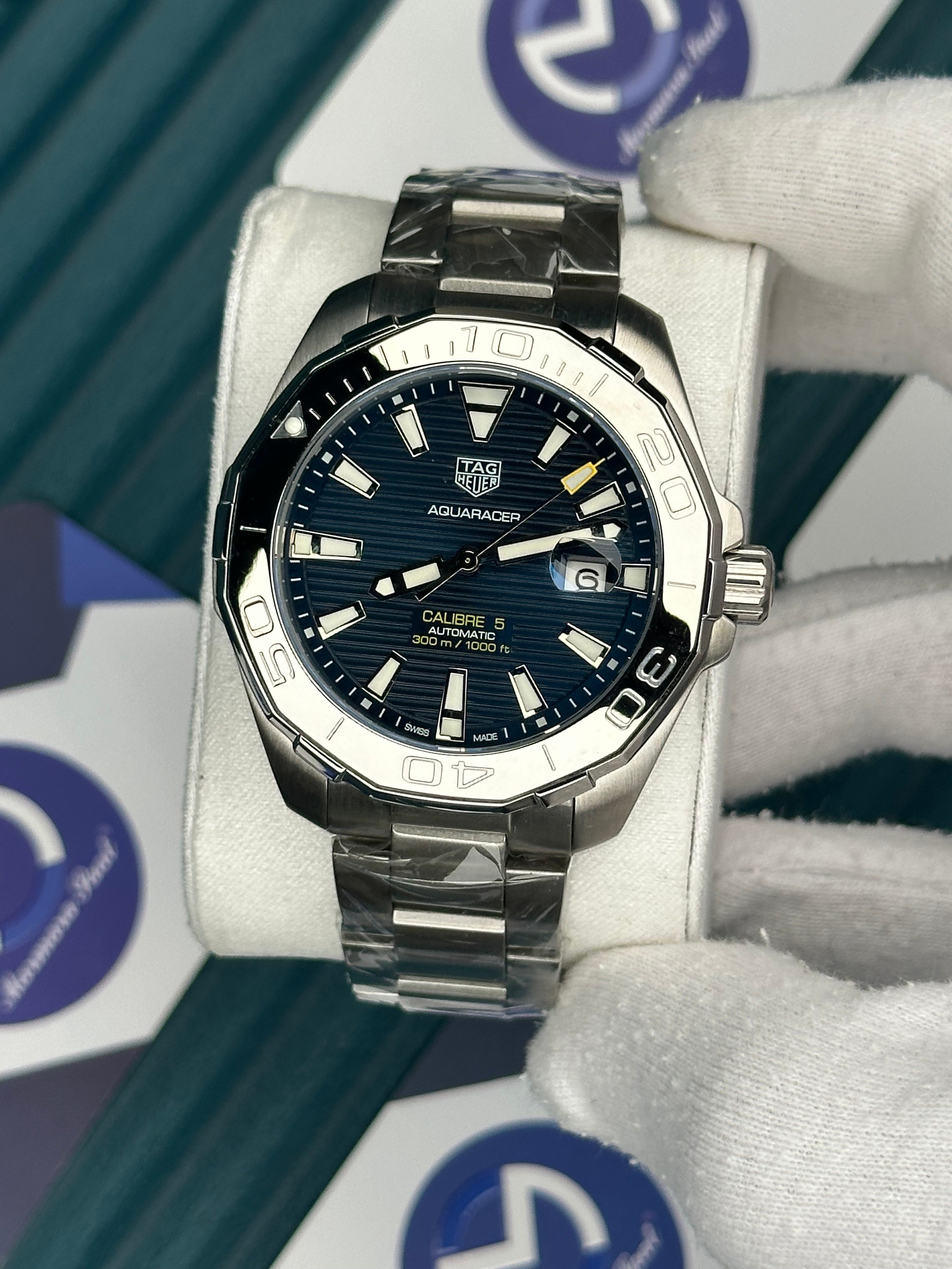 Tagheuer Aquaracer Calibre 5 Automatic Mavi Kadran Gümüş Bezel