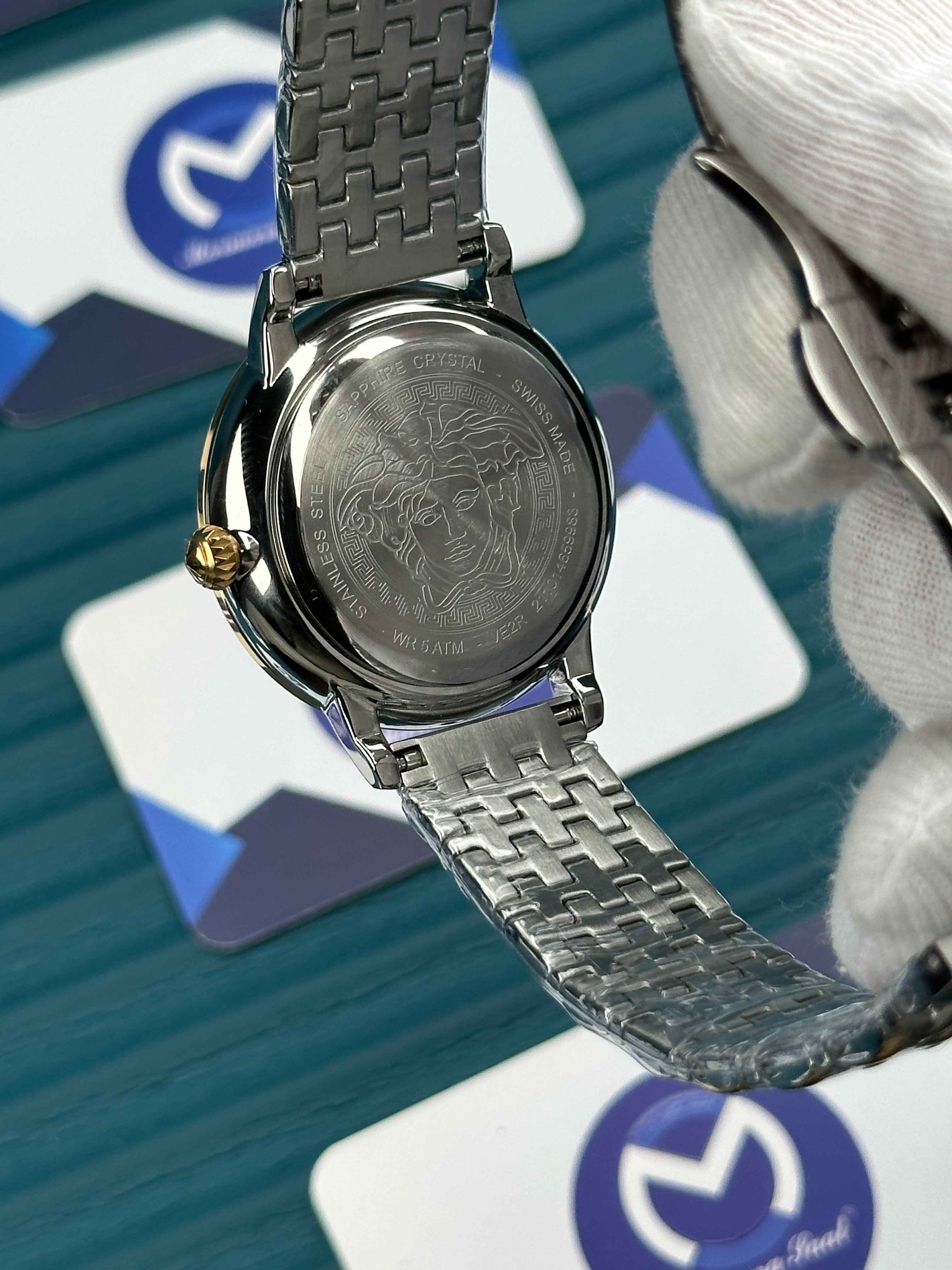 VERSACE 36 BLACK GOLD DIAL 3D GOLD-SILVER JUBILE