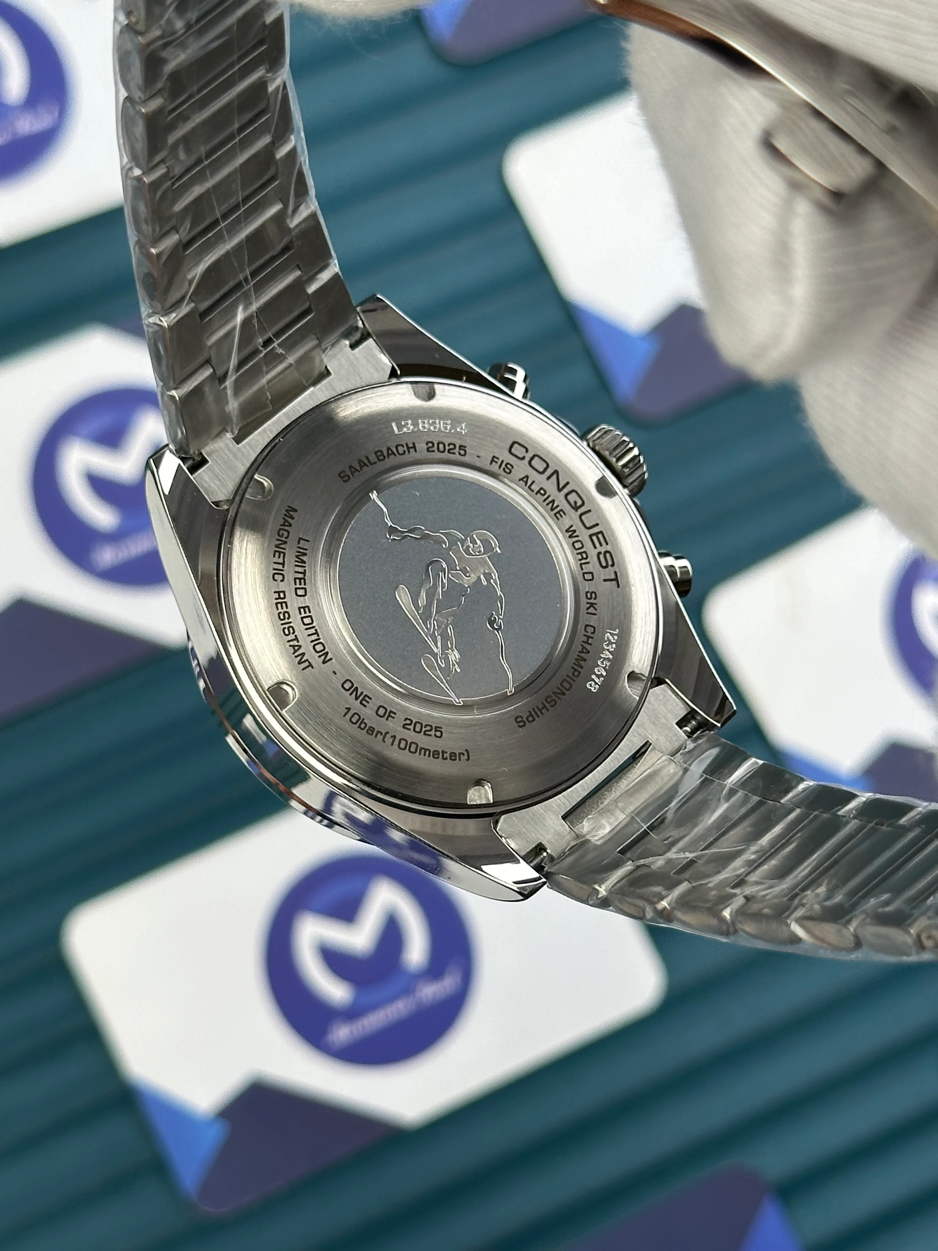 LONGINES CONQUEST CHRONOGRAPH BLUE DIAL SILVER 