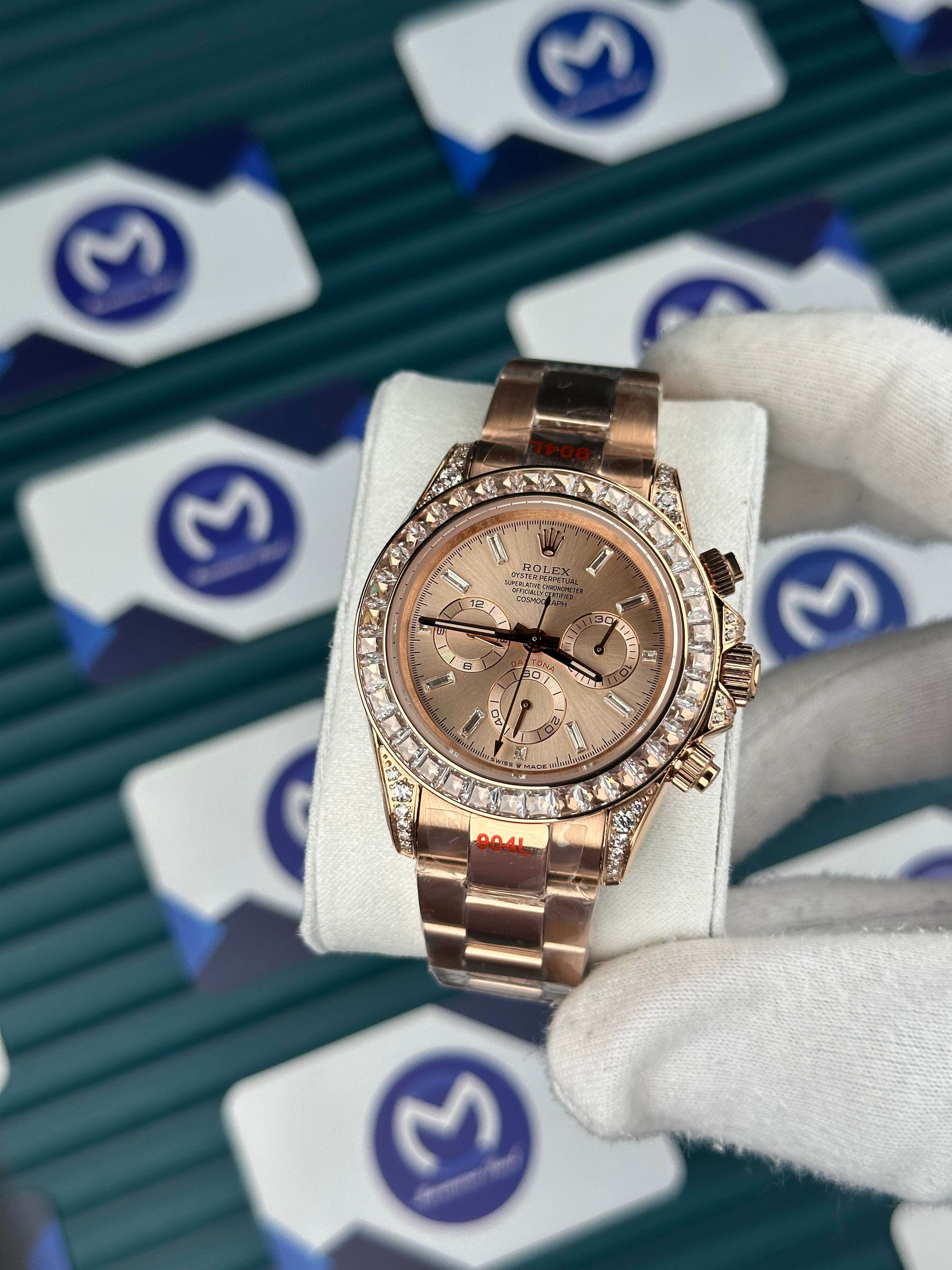 Rolex Daytona Rose Gold Bezel Pırlanta Taşlı