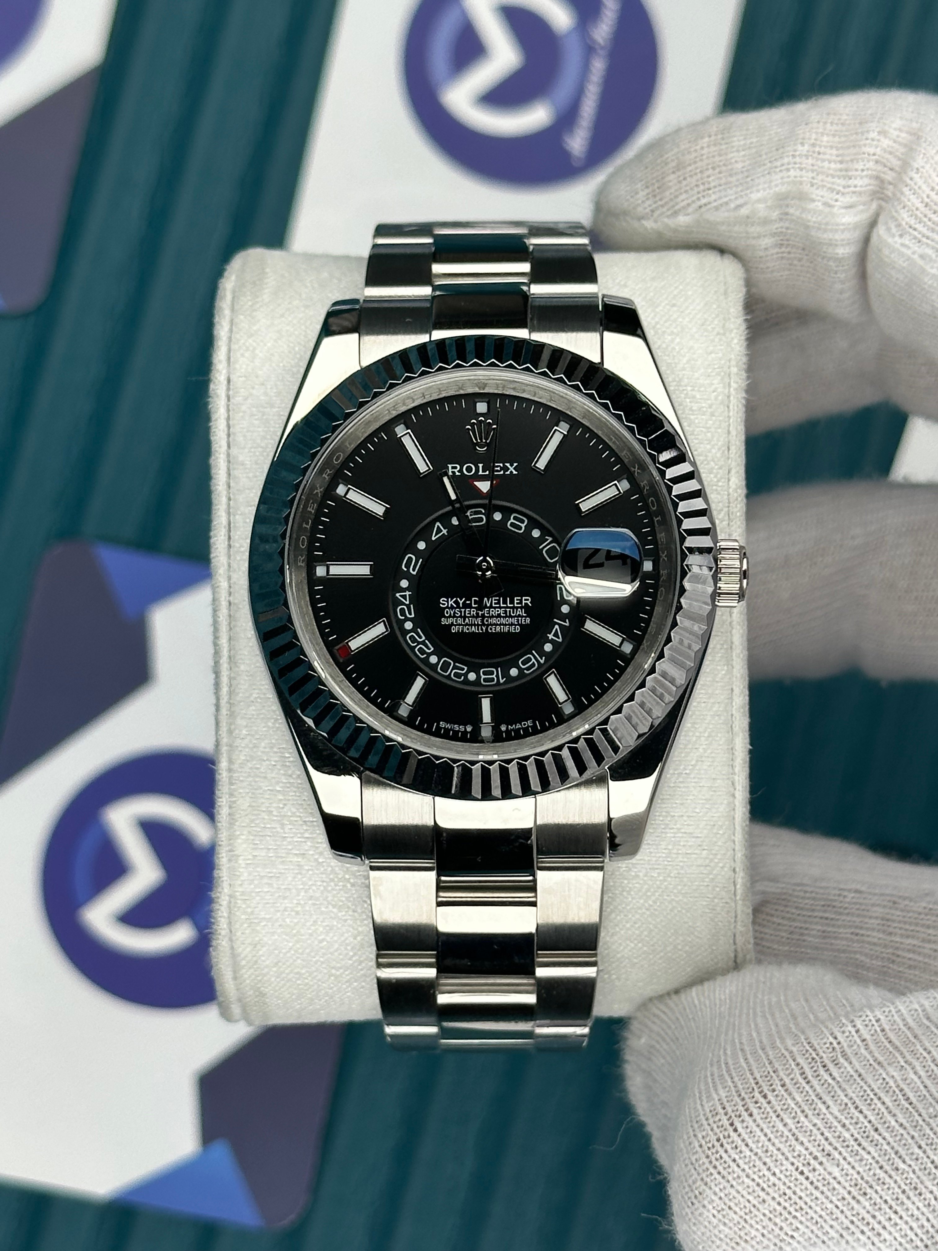 ROLEX SKY-DWELLER BLACK DIAL SILVER OYSTER